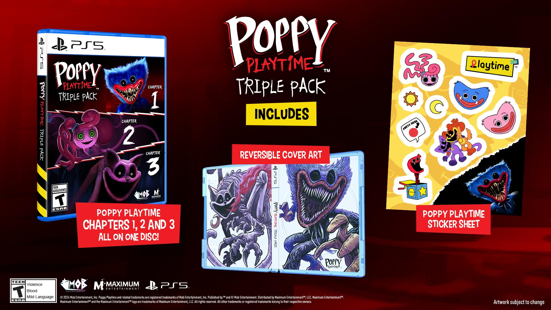 Poppy Playtime Triple Pack for PS5 - Horror Game Bundle with Huggy Wuggy & Friends | Perfect for Halloween Gaming & Scary Game Nights
