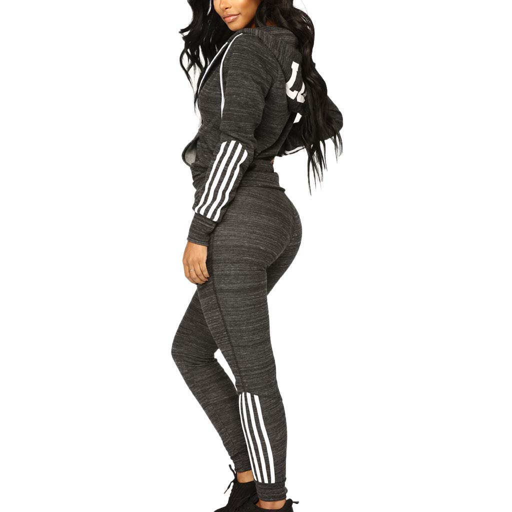 Fanteecy Women's 2-Piece Tracksuit Set - Long Sleeve Zipper Jacket & Athletic Pants - Windbreaker Sportswear for Running, Gym & Casual Wear