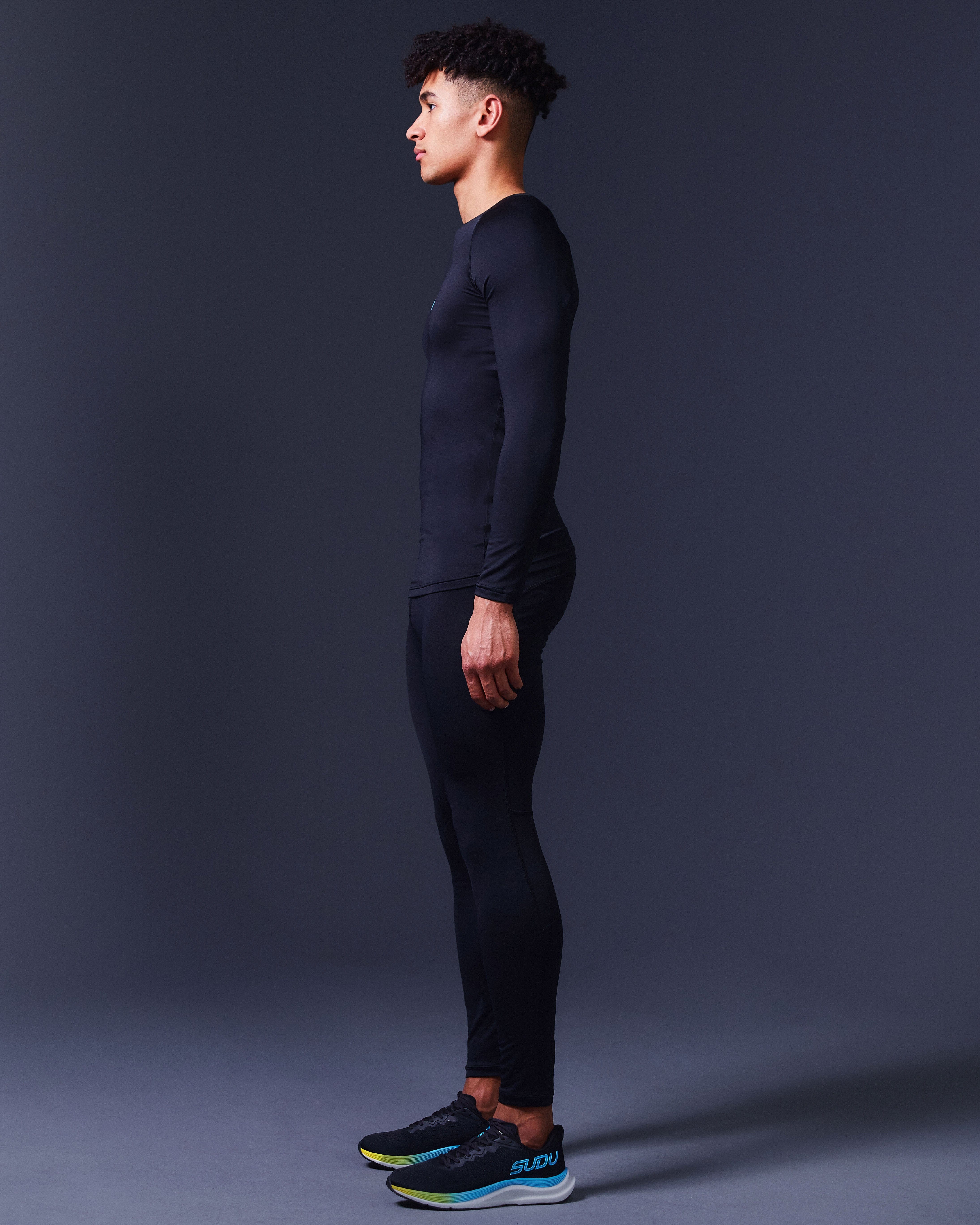 SRBT 01 Baselayer Compression Tights for Men & Women - Black - Moisture Wicking, Thermal Underwear for Running, Yoga & Cold Weather Activities