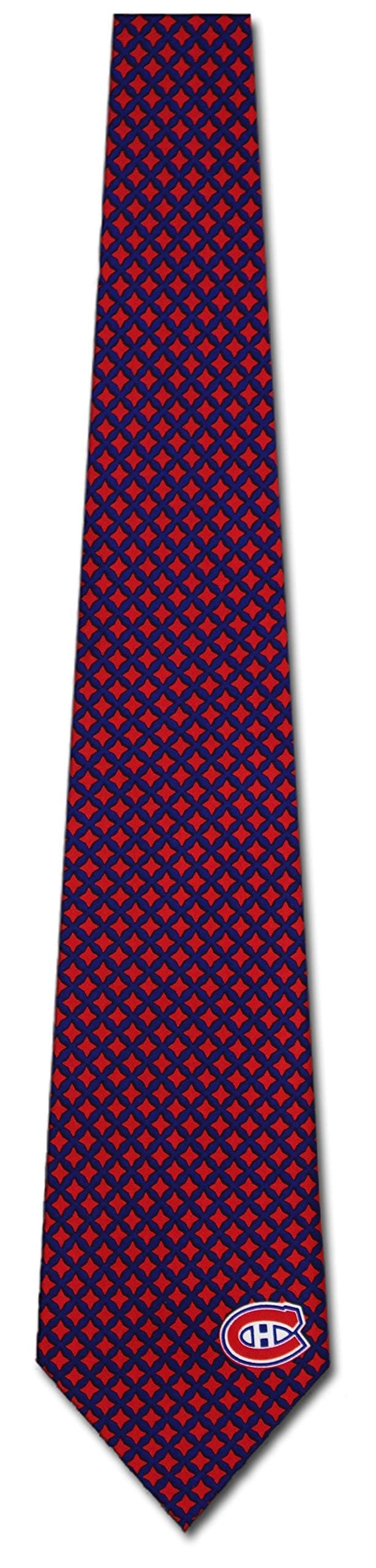 Eagles Wings Canadiens Men's Hockey Diamond Necktie - Stylish NHL Hockey Fan Accessory for Games, Parties & Formal Events