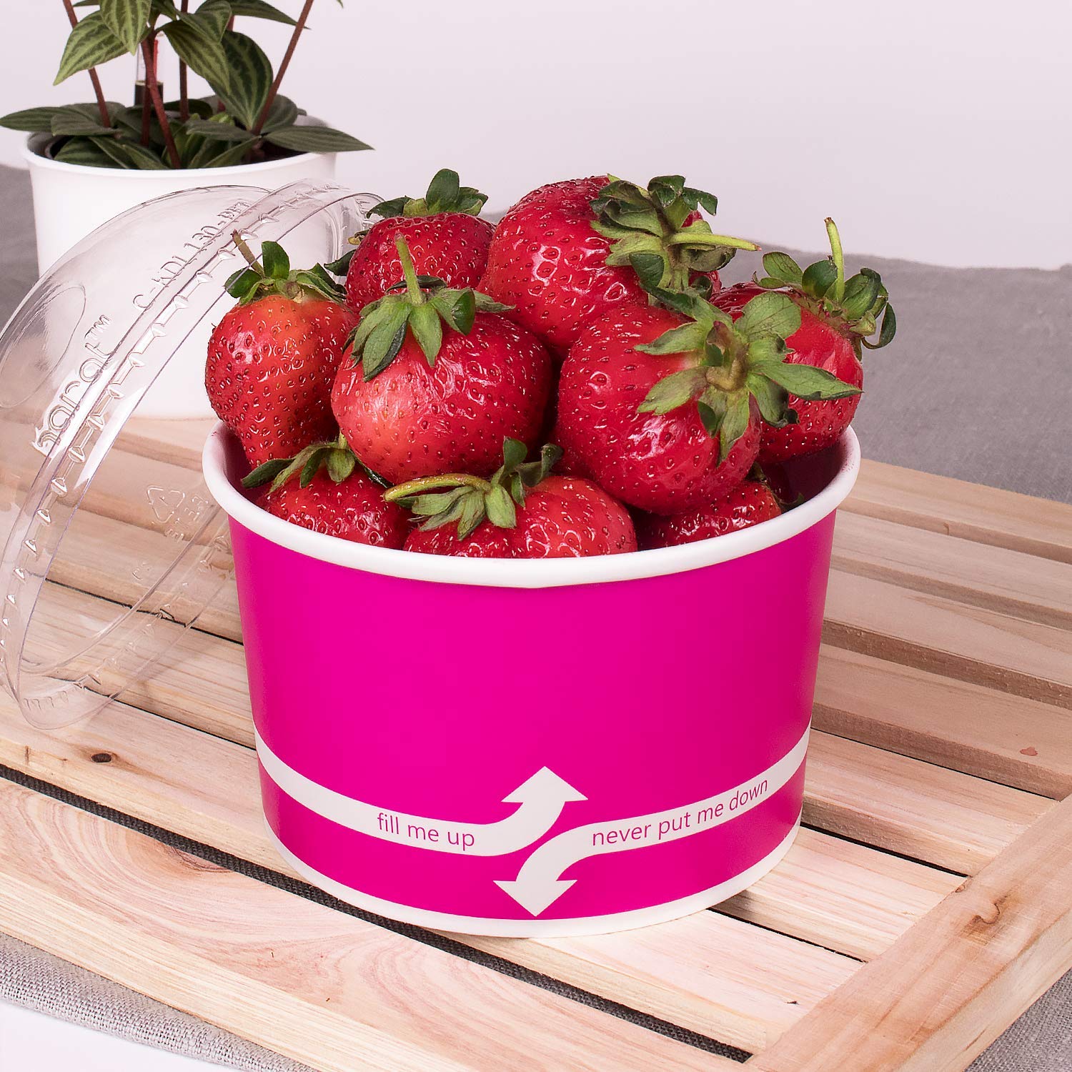 20oz (600 ct) Pink Paper Ice Cream Cups & Soup Bowls - Hot/Cold Food Containers for Ice Cream, Gelato, Yogurt, Soup & Snacks - Perfect for Parties, Catering & Dessert Shops