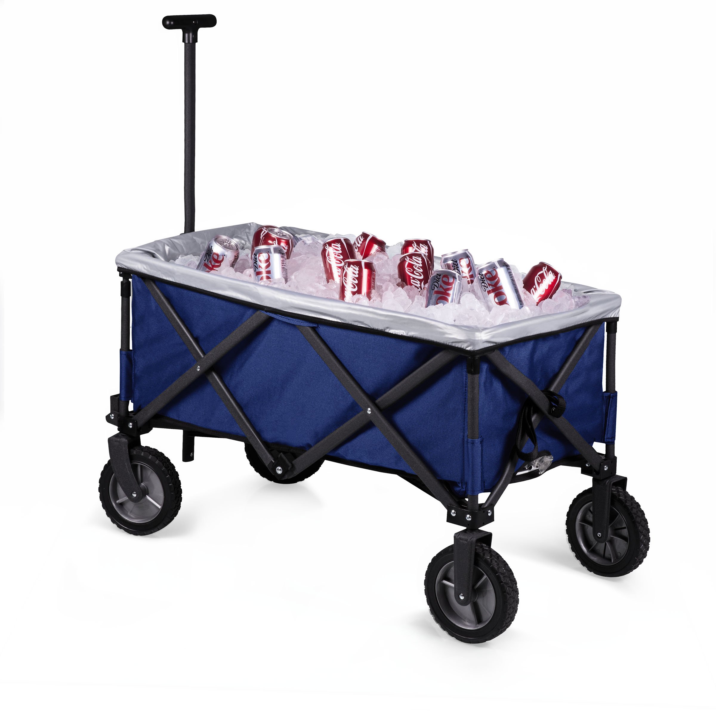 PICNIC TIME Adventure Wagon Elite - Heavy Duty Folding Utility Cart with Table Top Lid & Soft Cooler Liner | Perfect for Beach, Camping, Tailgating, Farmers Market & Outdoor Adventures