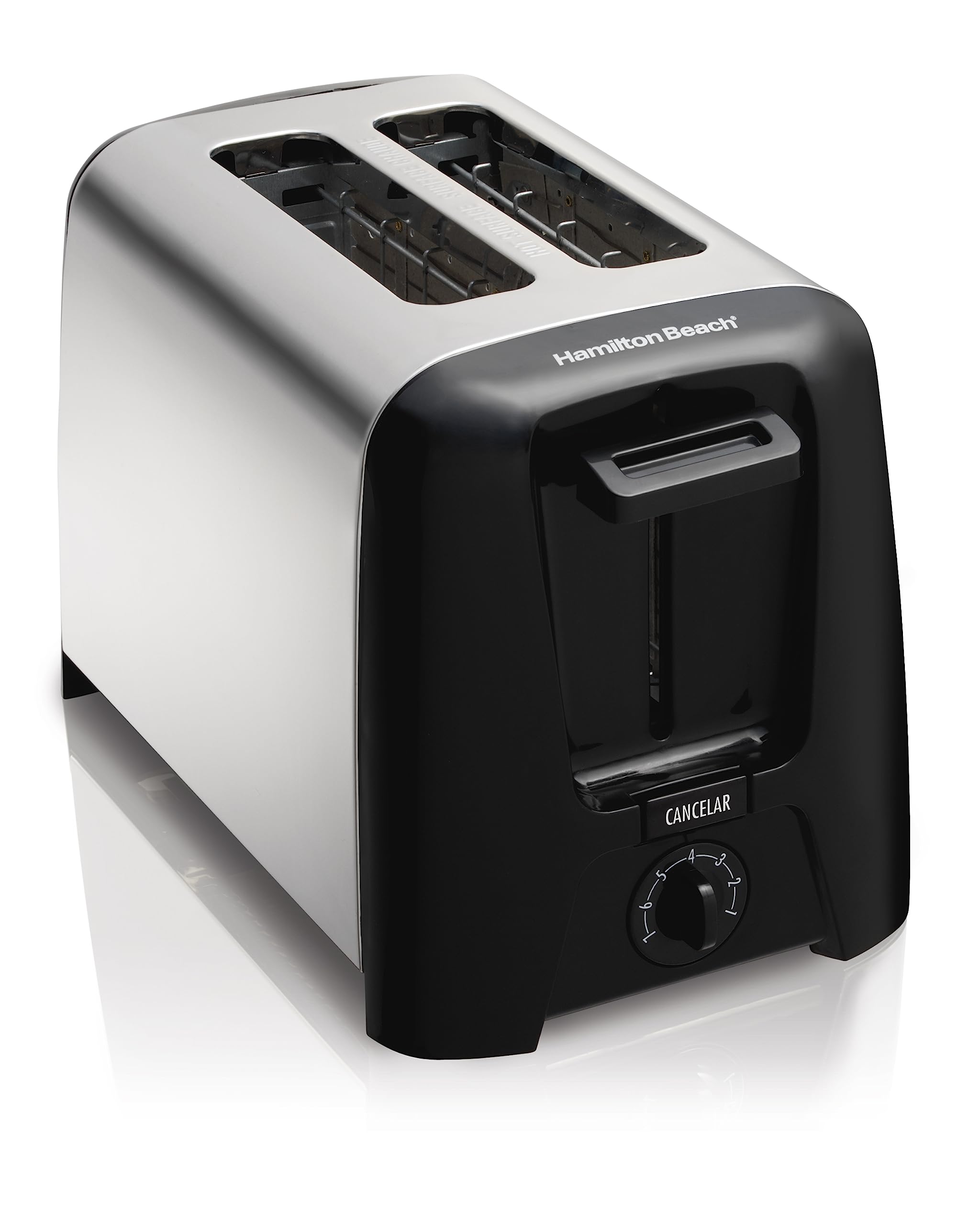 Hamilton Beach Chrome/Black Electric Toaster 220V - Perfect for Breakfast, Office, or Dorm Room Use