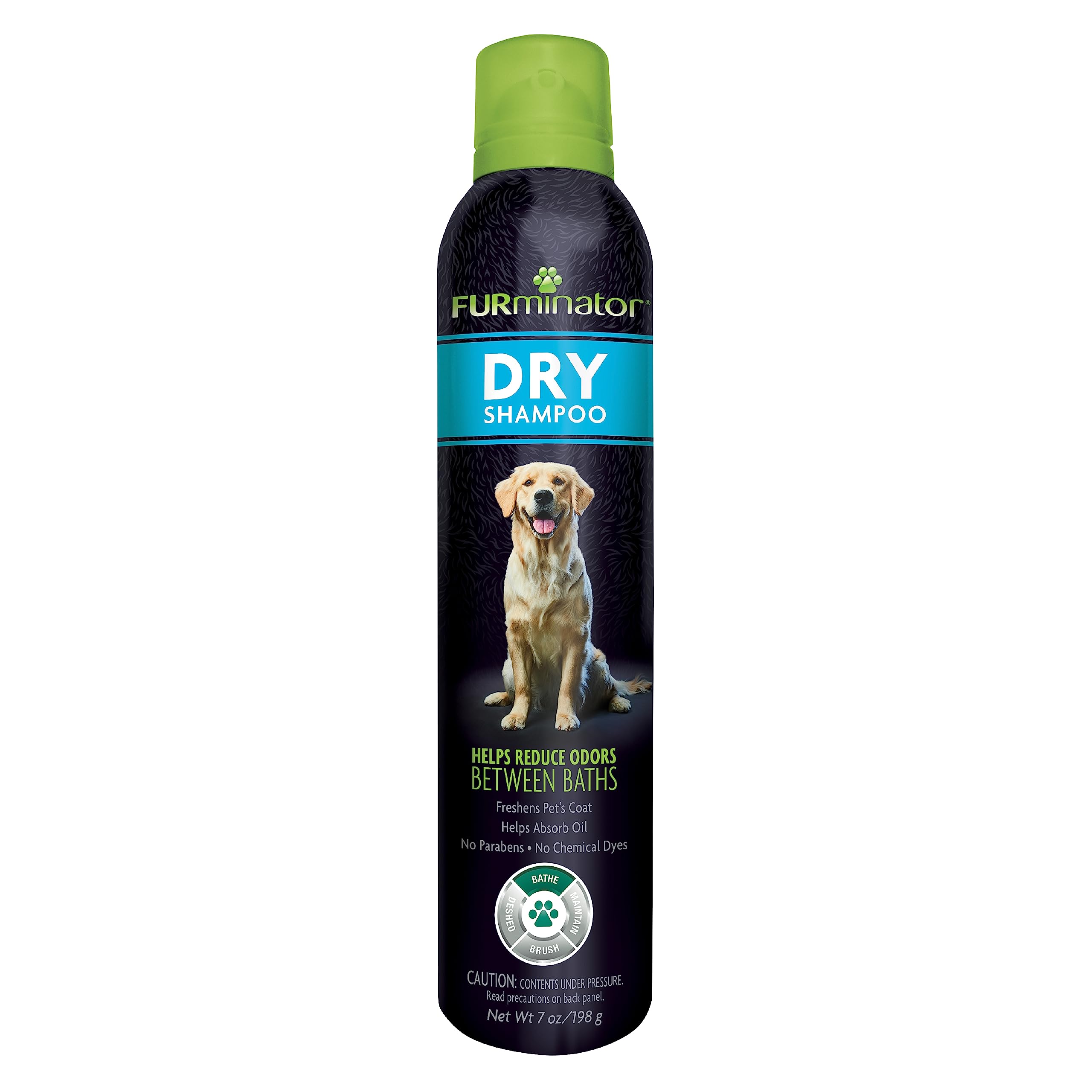 FURminator Dry Shampoo for Dogs & Cats | 7 oz Waterless Bath Spray | Reduces Odors & Freshens Coat Between Baths | Perfect for Travel, Post-Vet Visits & Quick Cleanups