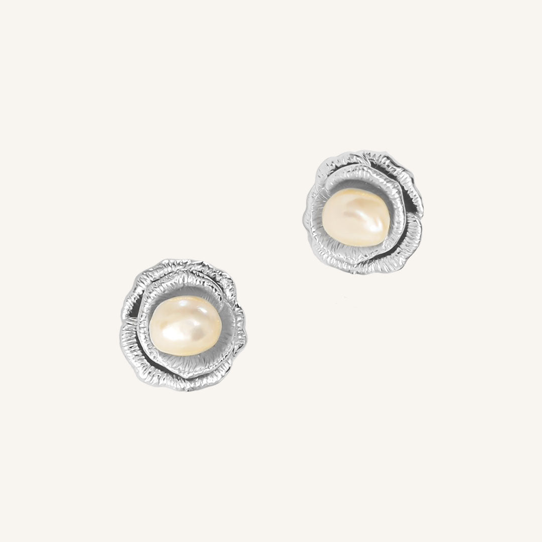 Rosebud Pearl Stud Earrings - Classic Freshwater Pearl Jewelry for Women - Perfect for Weddings, Parties & Everyday Elegance