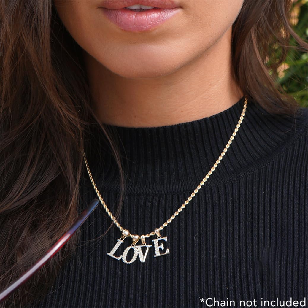 10K Yellow Gold Diamond-Cut A to Z Alphabet Initial Letter Charm Necklace Pendant - Personalized Name Jewelry for Women, Girls | Perfect Gift for Birthday, Anniversary, Graduation | Small Size Elegant Layering Necklace