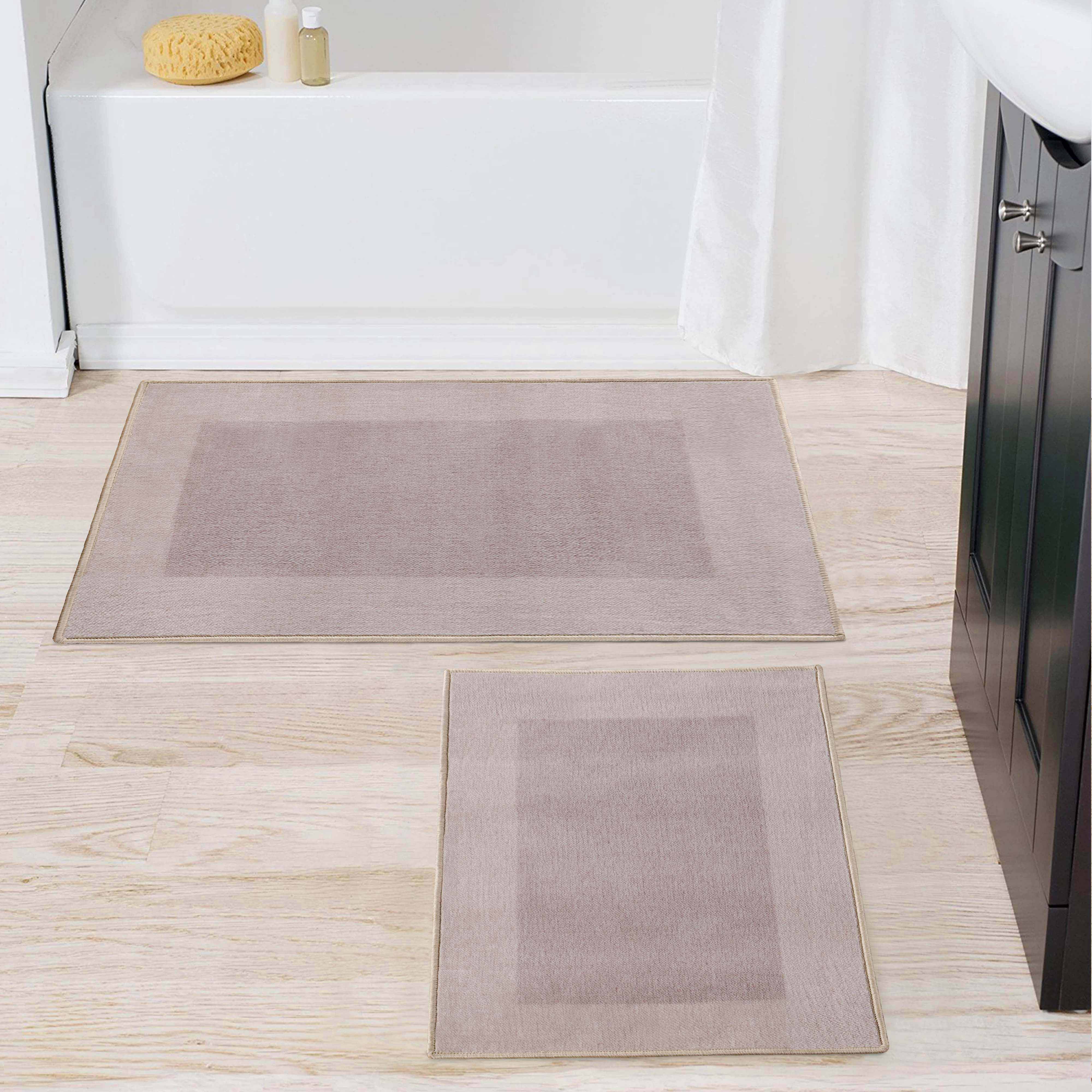 Non-Slip Machine Washable Bath Mat Set - Soft Absorbent Bathroom Rug for Shower, Tub & Floor - Home Decor & Safety (Rome Style) - Perfect for Bathrooms, Laundry Rooms & Spa Areas