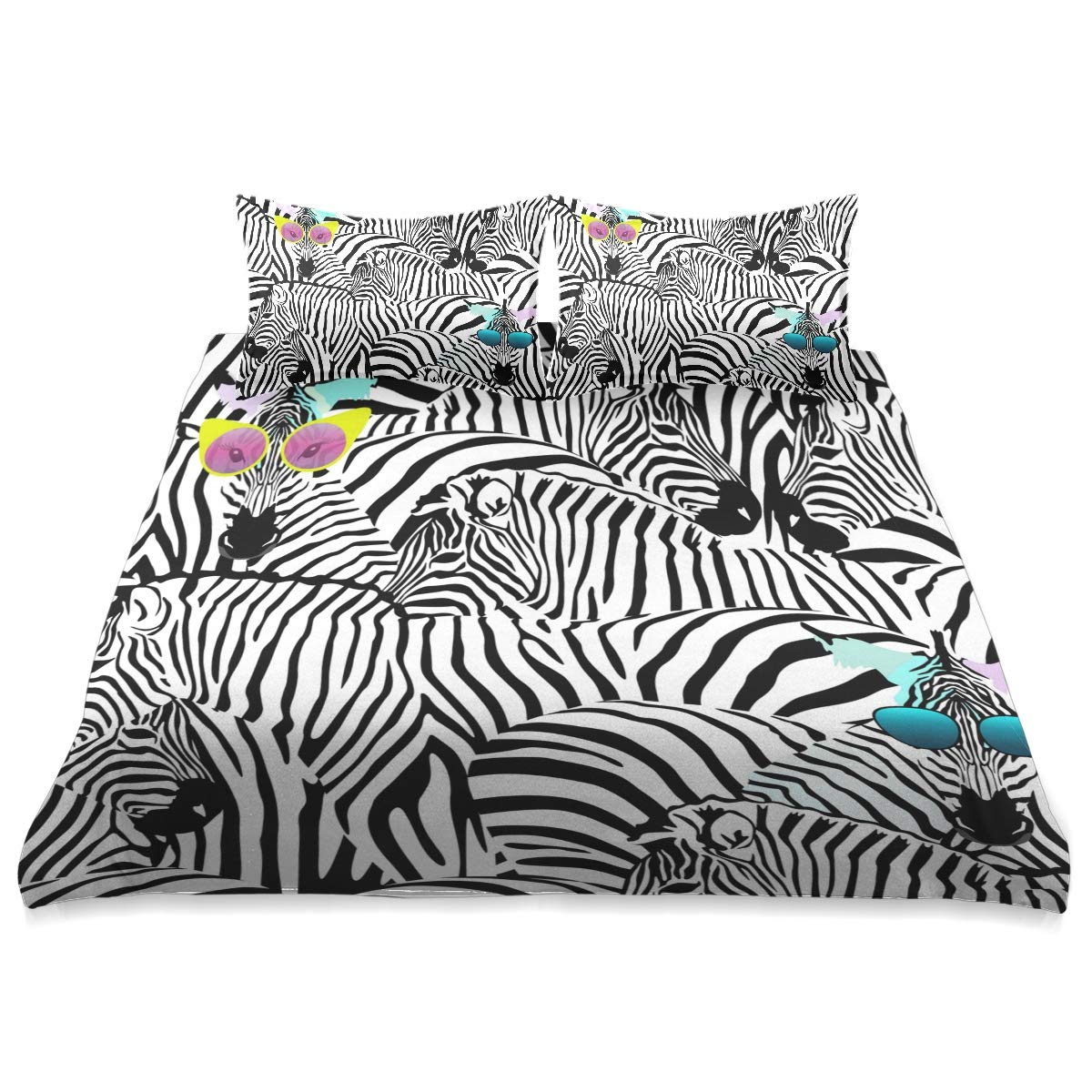 Abstract Zebra Print King Size Comforter Set - 90x104 Inch All Season Soft & Comfortable Bedding Cover for Modern Bedroom Decor | Perfect for Guest Rooms, Master Bedrooms & Dorm Essentials