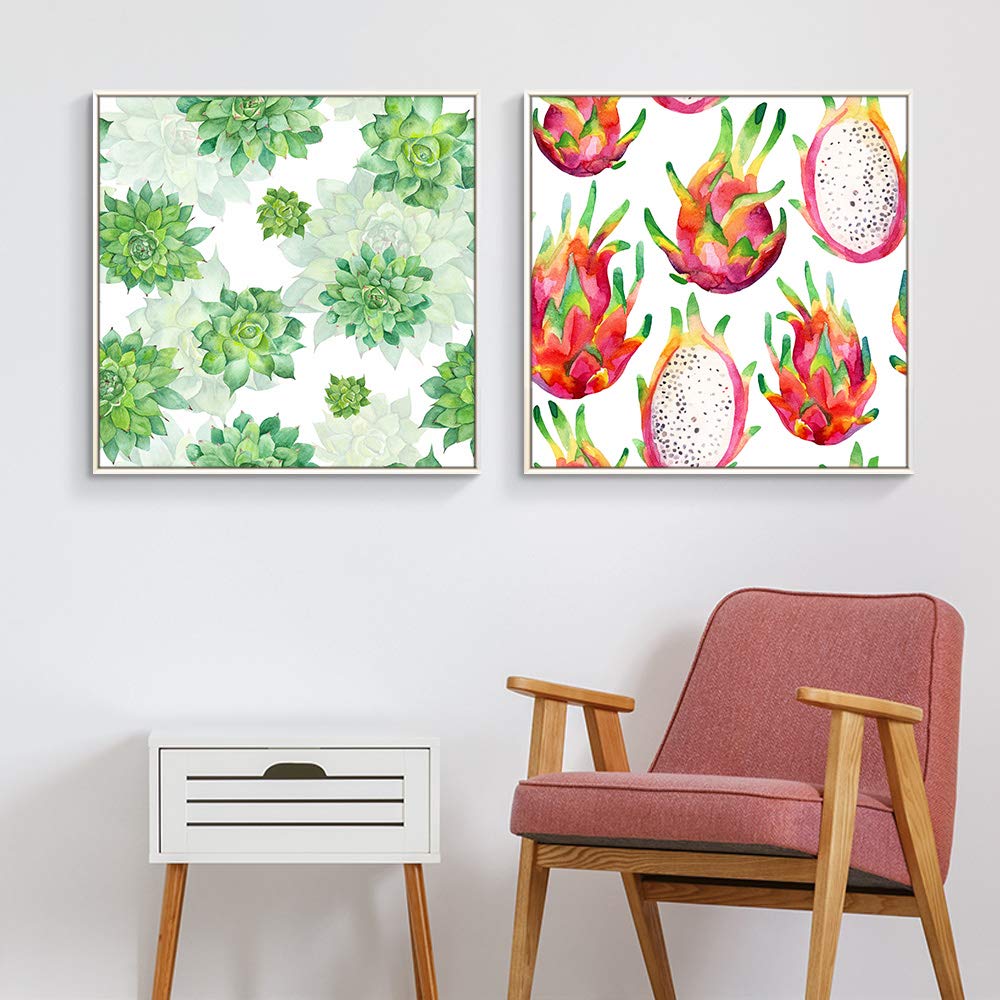 Vibrant Plant Illustrations III Framed Canvas Wall Art - 24