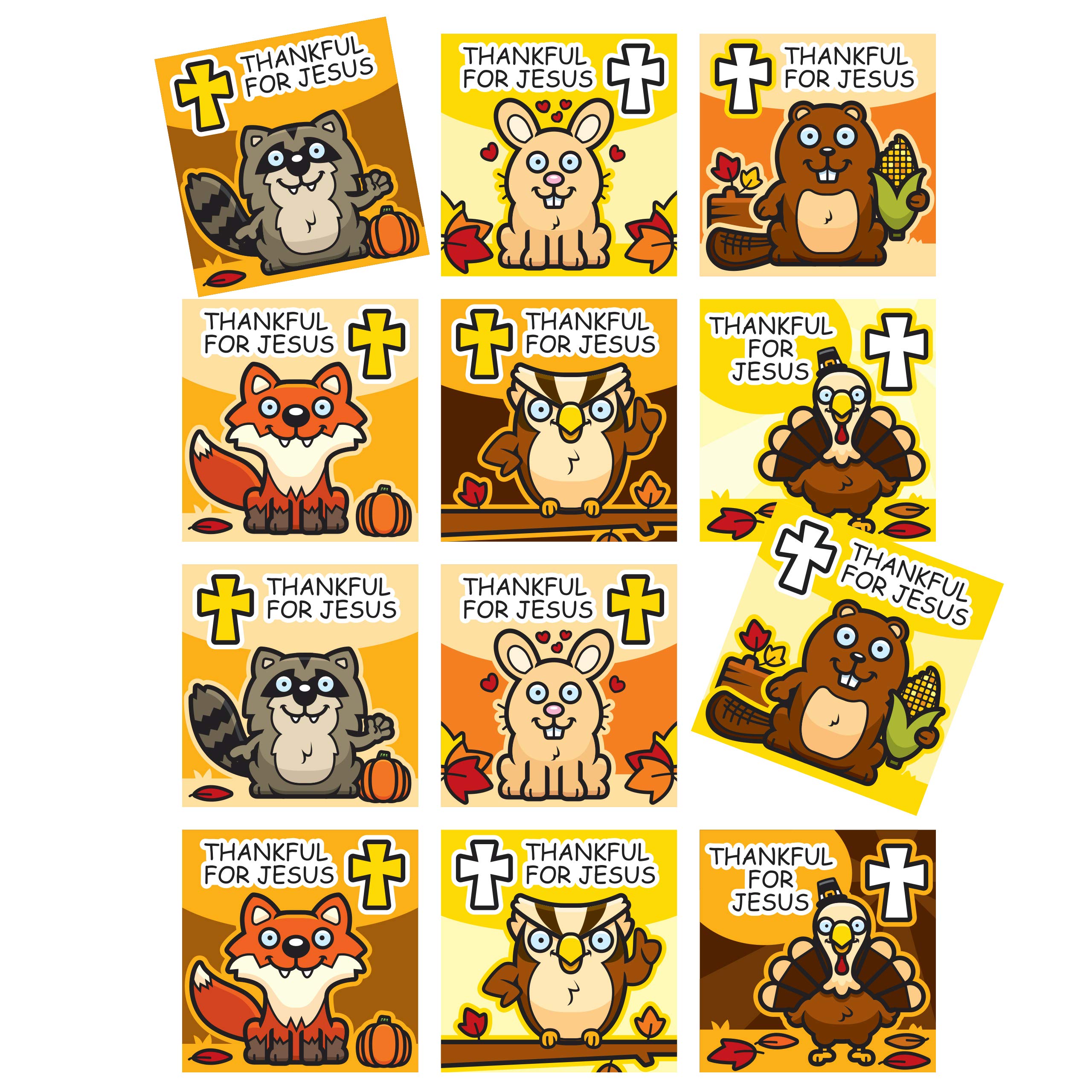 Religious Thanksgiving Stickers - 96 Pack Christian Bible Verse Decals for Water Bottles, Journals & Gifts | Jesus Thankful Scripture Stickers for Planners, Scrapbooks & Holiday Decor