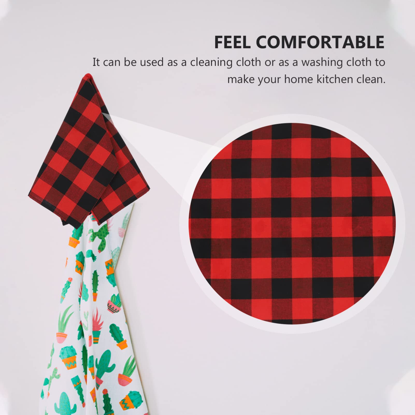 Hemoton 2 Pack Checkered Dish Towels - Super Absorbent Kitchen Cleaning Cloths for Washing Dishes, Drying Hands & Counter Cleaning - Soft & Durable Anti-Scald Dishwashing Towels for Kitchen & Household Use