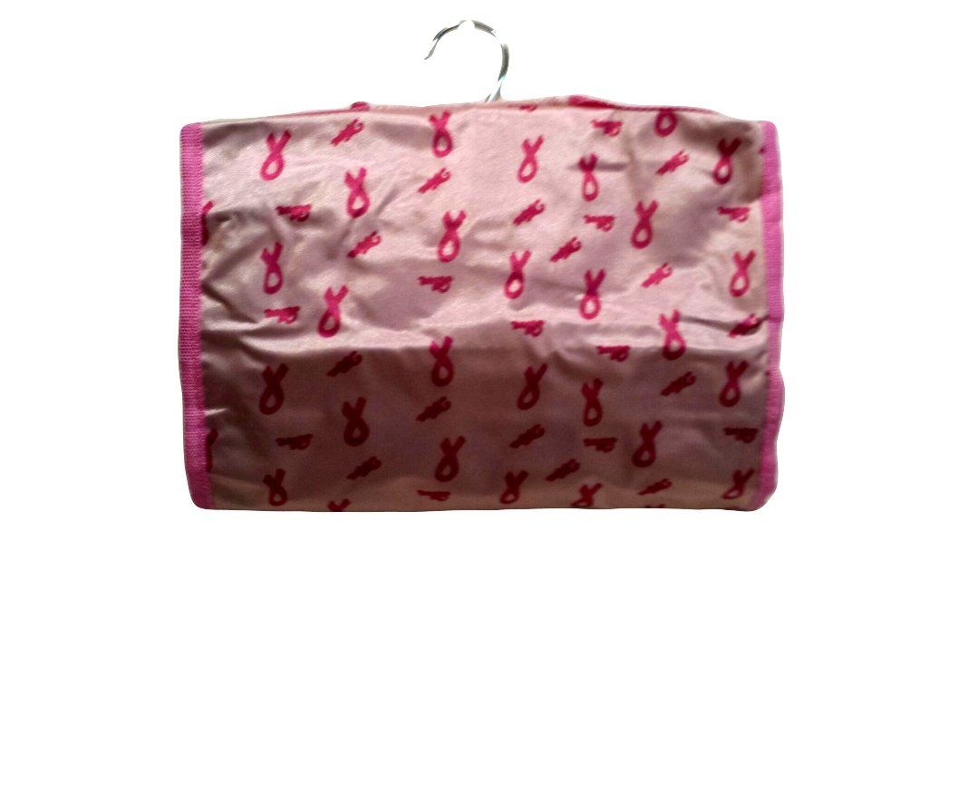 Lunar Lily Stylish Printed Cosmetic Bag & Toiletry Jewelry Organizer (Pink Ribbon Breast Cancer Awareness) - Perfect for Travel, Makeup Storage & Gift Giving