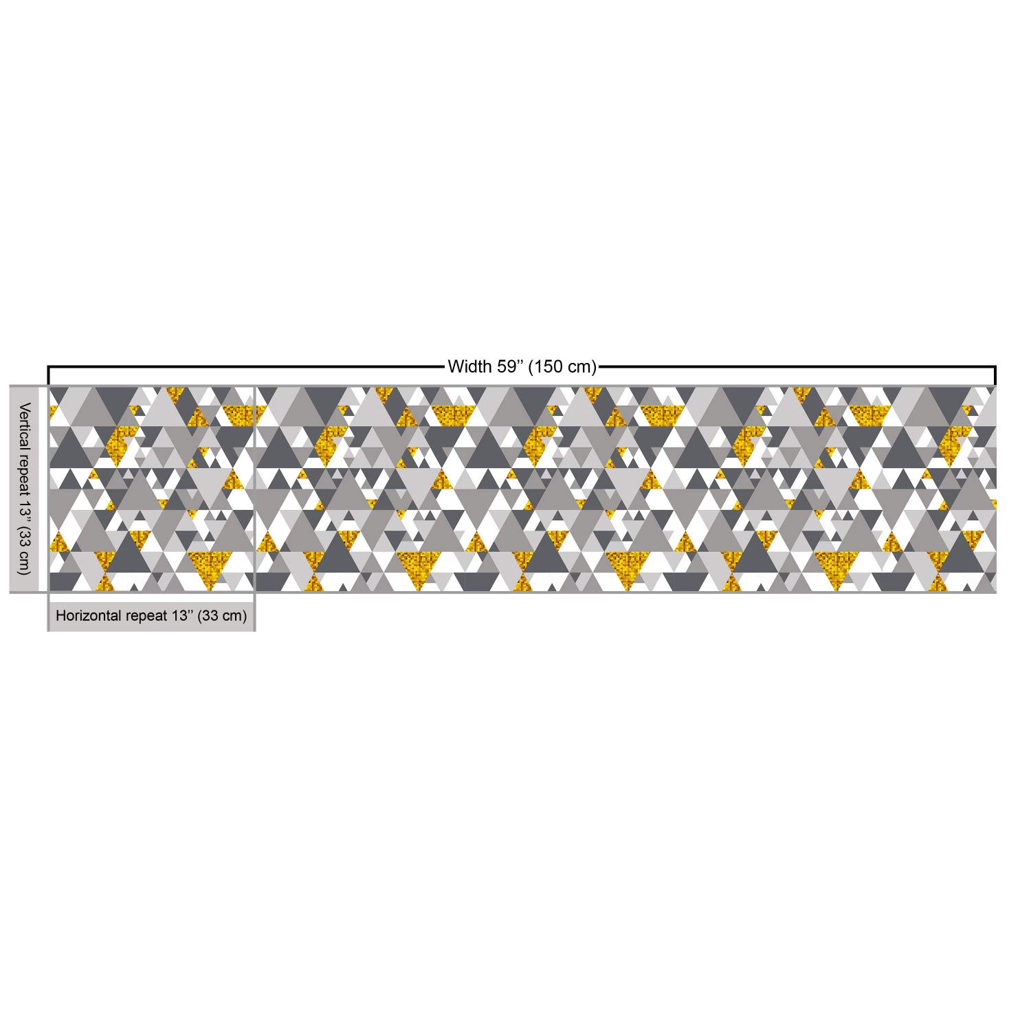 Ambesonne Grey Yellow Fabric - Futuristic Zig Zag Triangles for Upholstery & Home Decor - 1 Yard - Perfect for Sofas & Throw Pillows