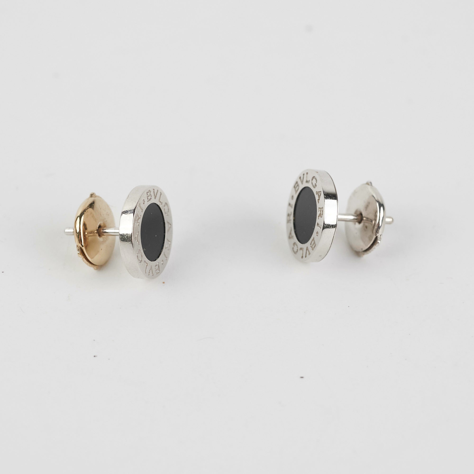 Bvlgari White Gold Onyx Stud Earrings for Women - Luxury Black Onyx Jewelry Gift for Her - Perfect for Weddings, Parties & Special Occasions
