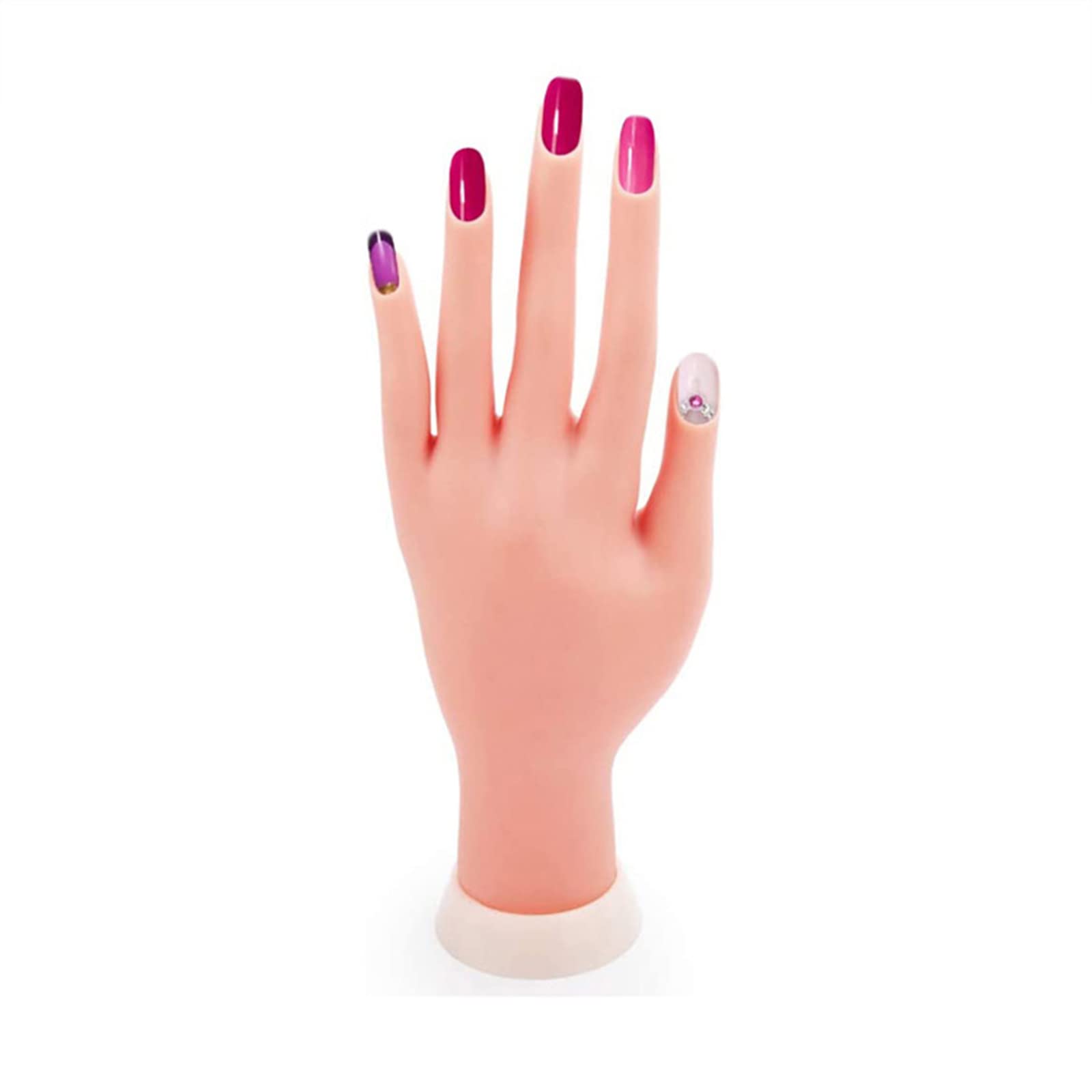 Professional Nail Practice Hand for Acrylic Nails & Nail Tips Training - Adjustable Fake Nail Art Starter Kit with 2 Left Hand Models - Perfect for Nail Technicians, Students & DIY Manicure Practice at Home or Salon
