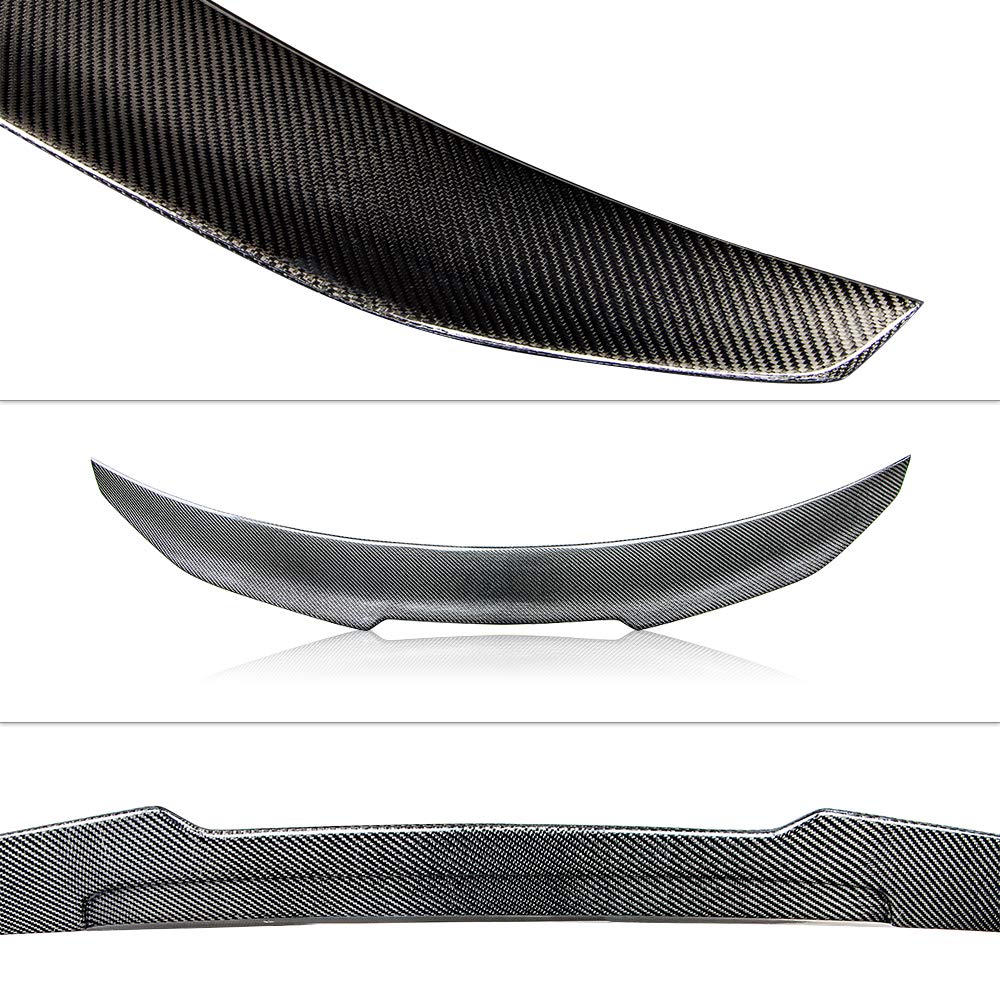 AeroBon Real Carbon Fiber Trunk Spoiler for 2013-2020 Audi A3 S3 RS3 8V Sedan (H Style) - High Performance Rear Wing Spoiler - Enhances Aerodynamics & Sporty Look for Street Racing & Car Shows