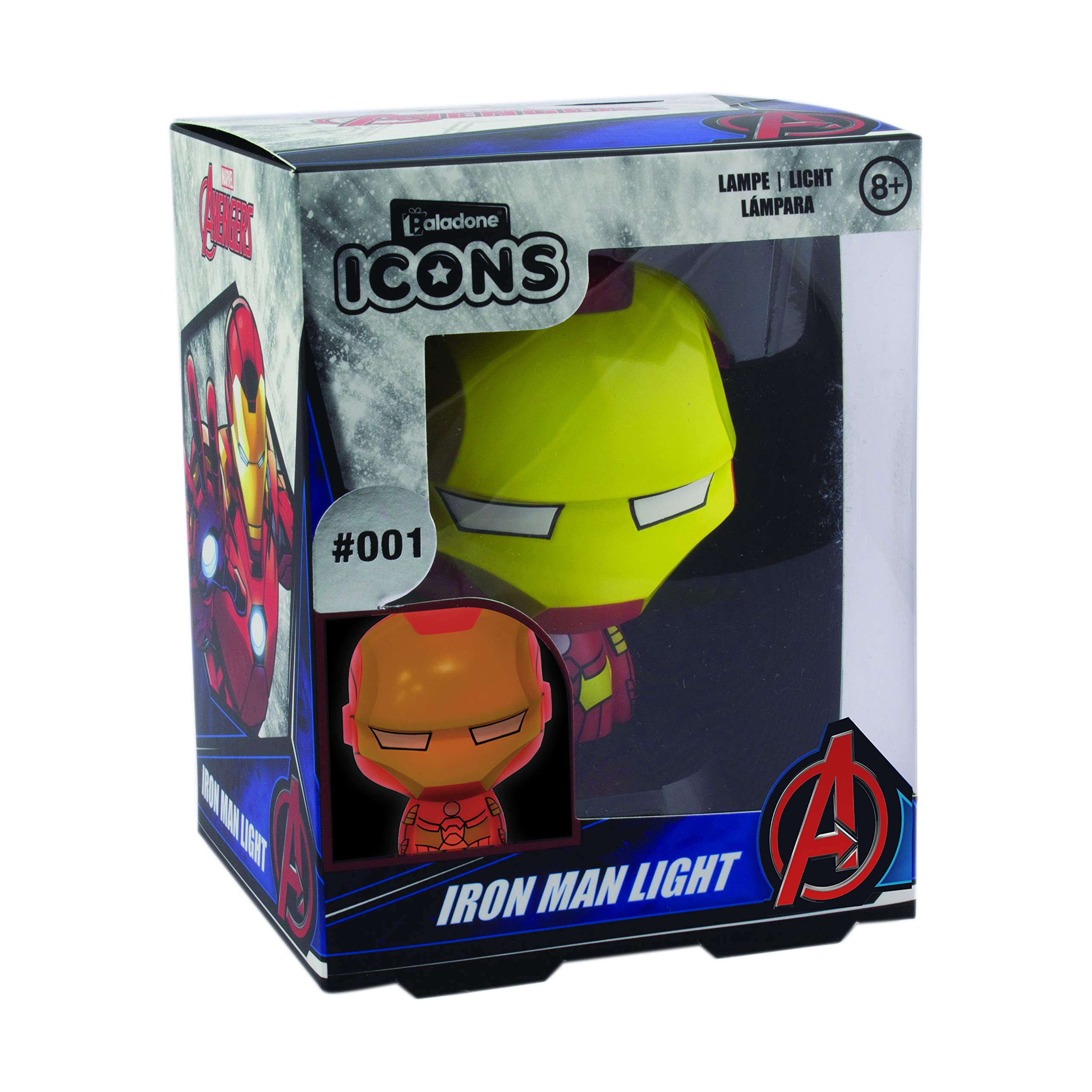 Official Disney Marvel Avengers Iron Man Icon Light - LED Desk Lamp for Home, Office & Gaming Room Decor - Collectible Superhero Merchandise