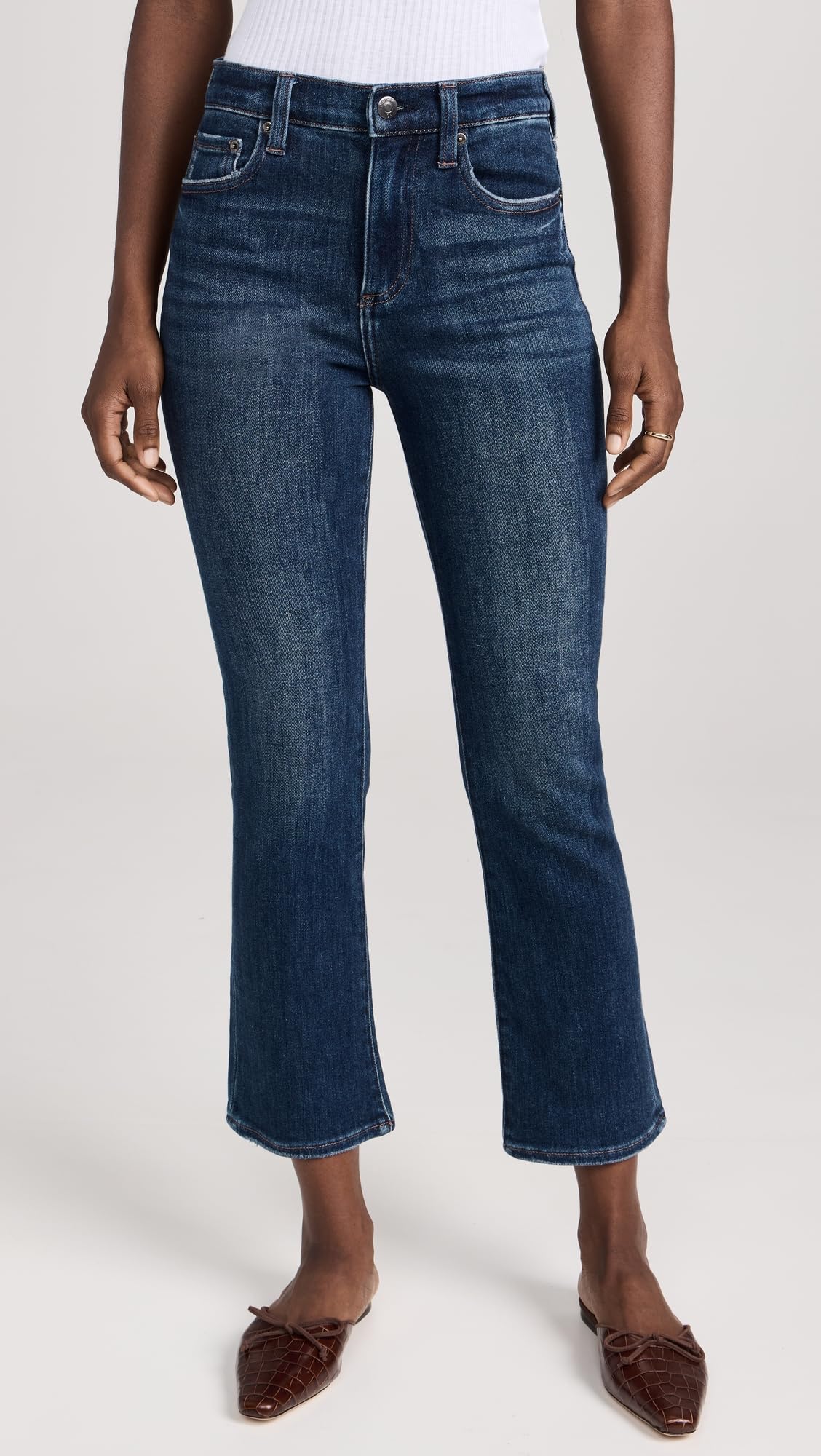 Women's High-Rise Bootcut Jeans - Pistola Denim Lennon Cropped Stretch Denim Pants for Casual Wear & Night Out