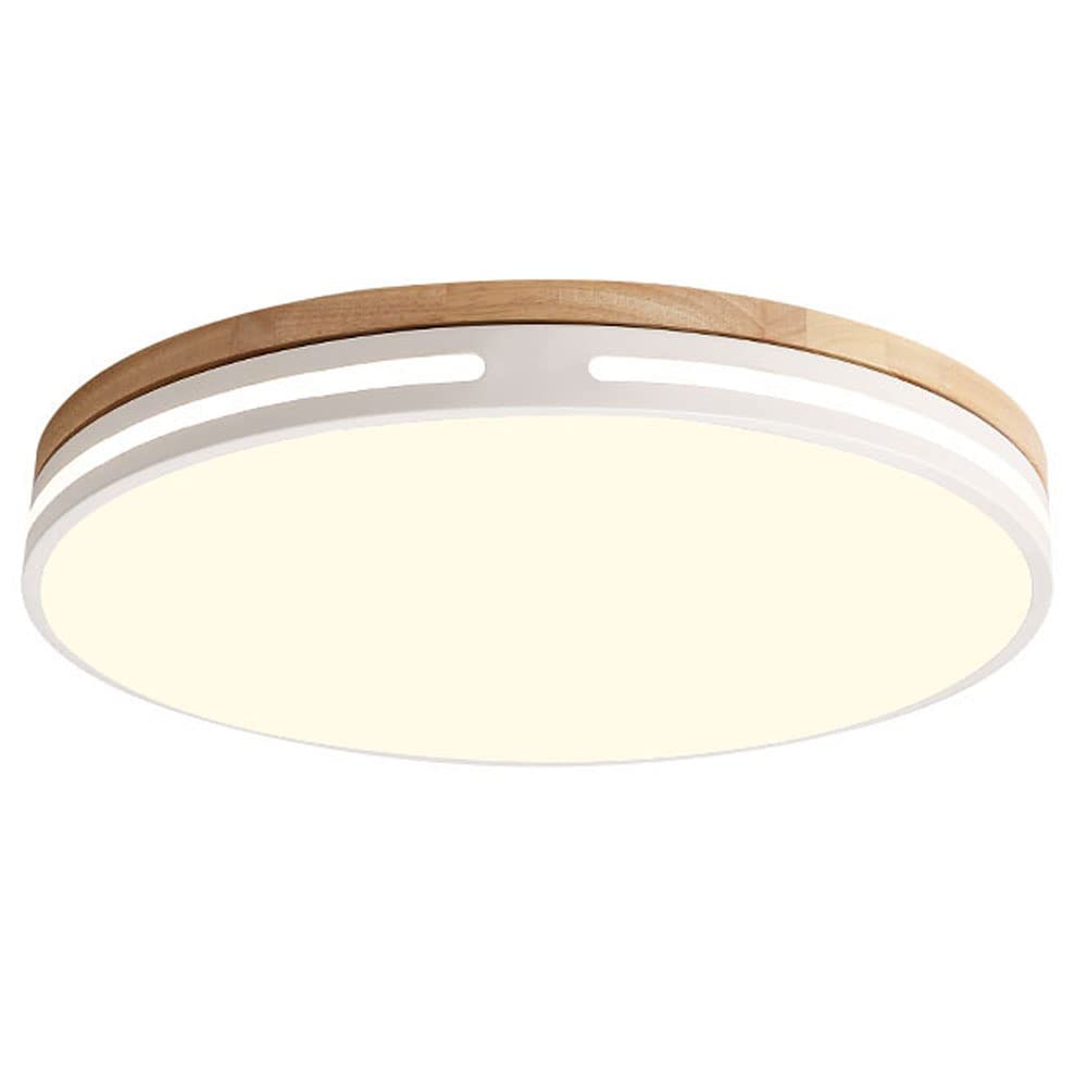 WANGYAN Creative Wooden LED Chandelier - Round Wood Ceiling Light with 3 Color Temperatures, Perfect for Living Room, Kitchen, Hallway & Office Lighting | Modern Home Decor & Ambient Lighting Solution