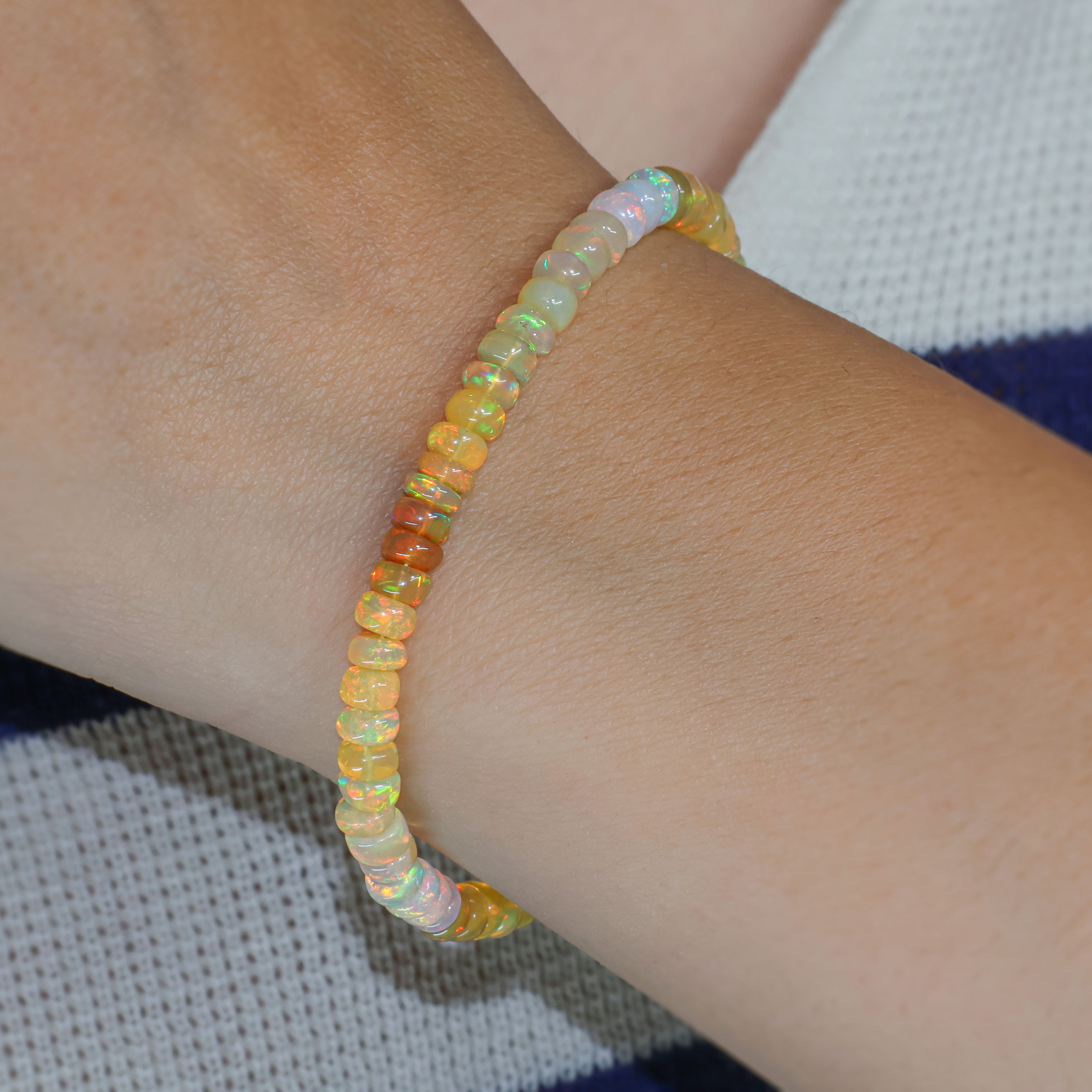 Natural Yellow Opal Beaded Bracelet for Women - Elegant Plain Shaded Gemstone Jewelry for Boho Style, Gift Giving & Everyday Wear