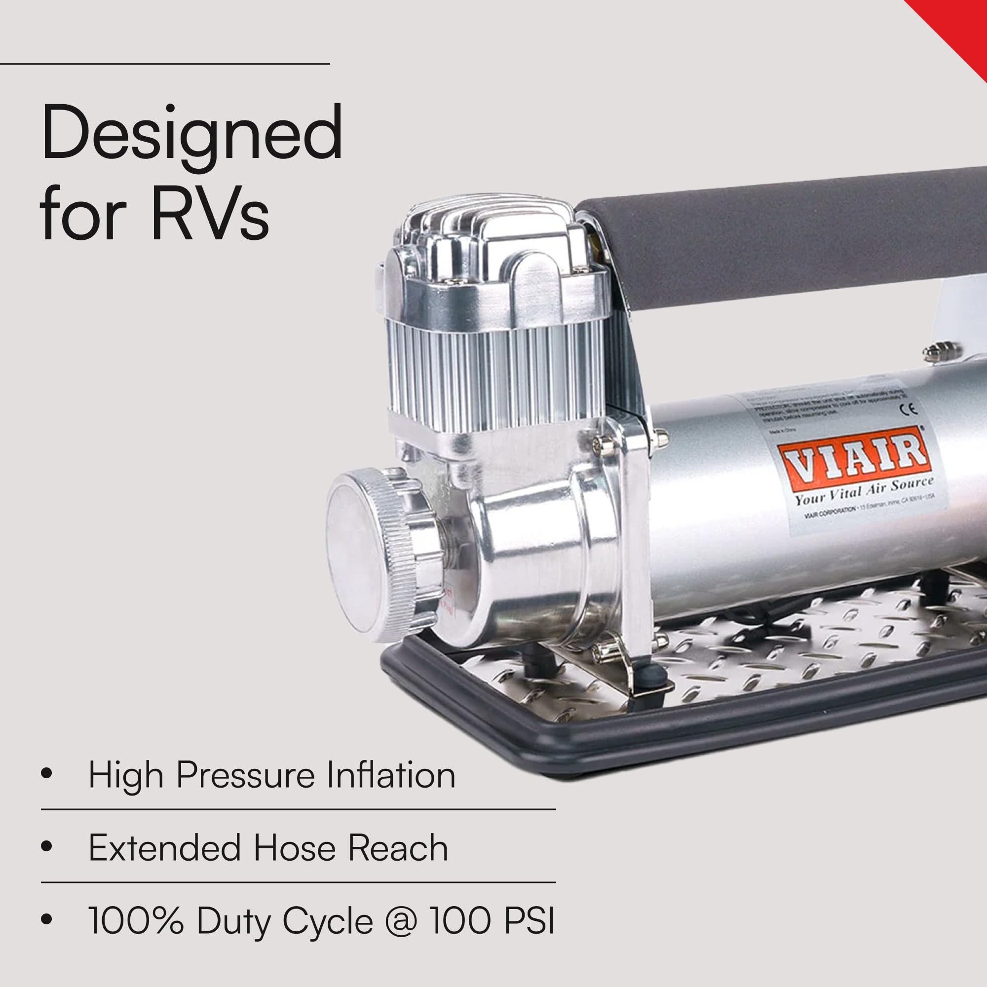 VIAIR 450P-RV Automatic Portable Air Compressor Kit - 150 PSI for RV, Truck, Jeep & SUV Tires - Fast 1.80 CFM Inflation - Perfect for Road Trips, Off-Roading & Emergency Tire Repair