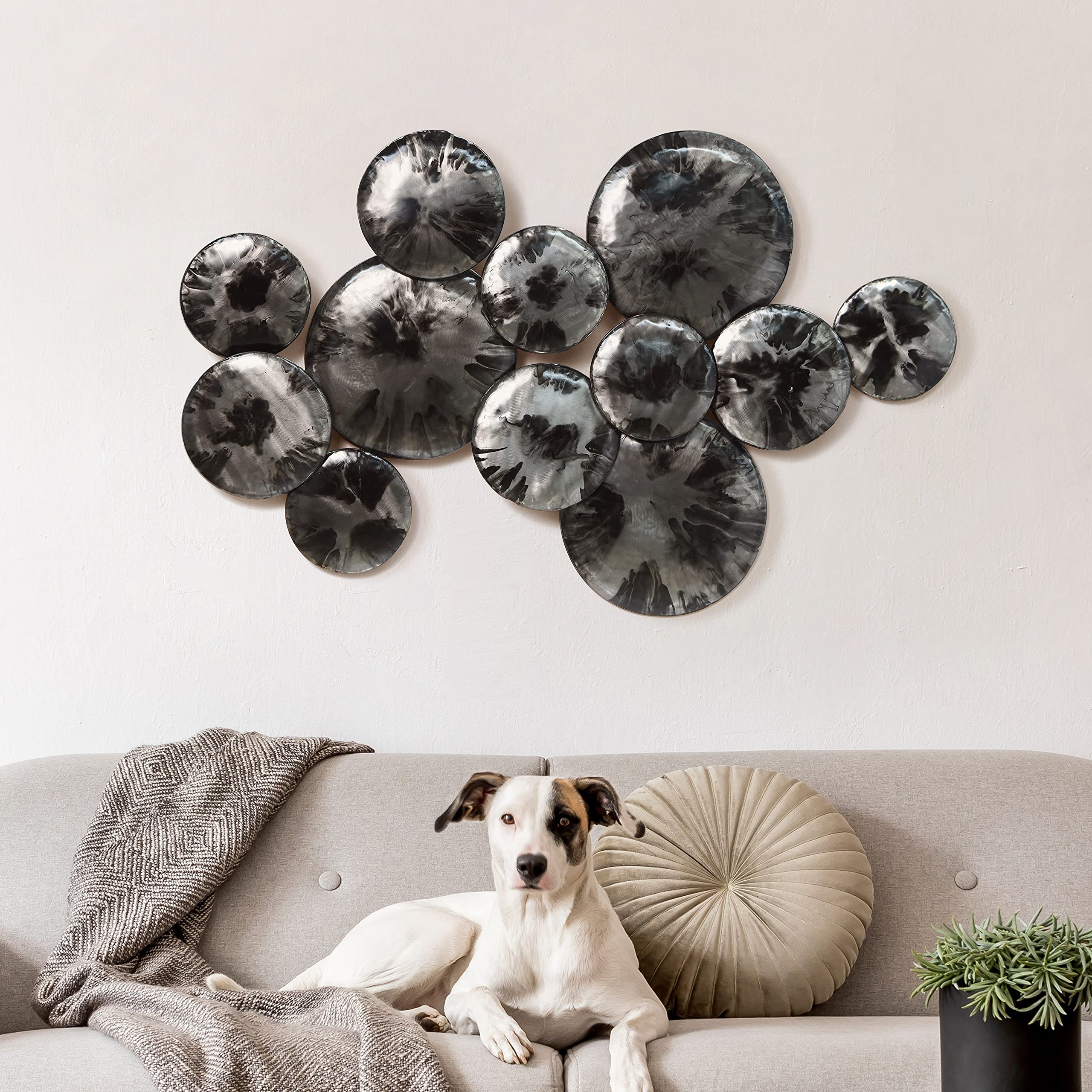 Empire Art Direct Obsidian Wall Art - Hand Painted Etched Metal Wall Sculpture - Ready to Hang - Modern Home Decor for Living Room, Bedroom & Office - Black - Perfect for Contemporary Spaces & Gift Giving