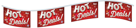 40 FT Pennant Banner String - 1 Sided Decorative Bunting Flags (5 Pack) for Parties, Sporting Events & Home Decor | HOT DEALS