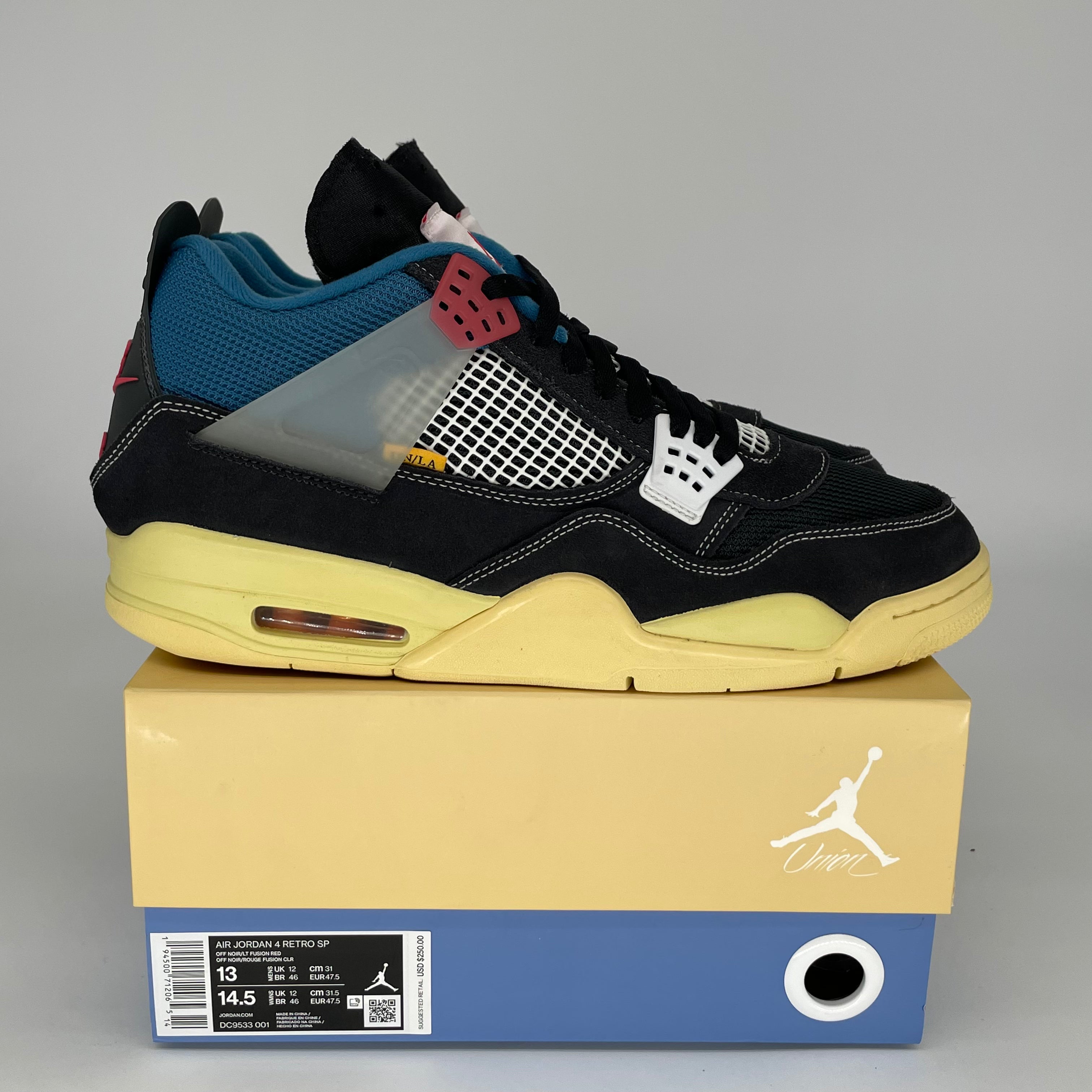 AIR JORDAN 4 UNION OFF NIOR Men's Basketball Shoes Size 13 DC9533-001 Black - Retro Sneakers for Streetwear & Casual Outfits