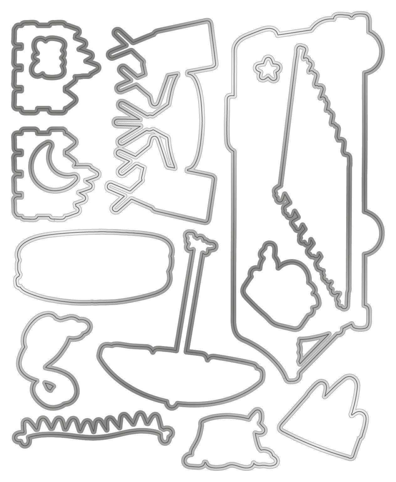 Gemini Stamps & Dies - Road Trip Collection - Silver Crafting Supplies for Scrapbooking, Card Making & DIY Projects