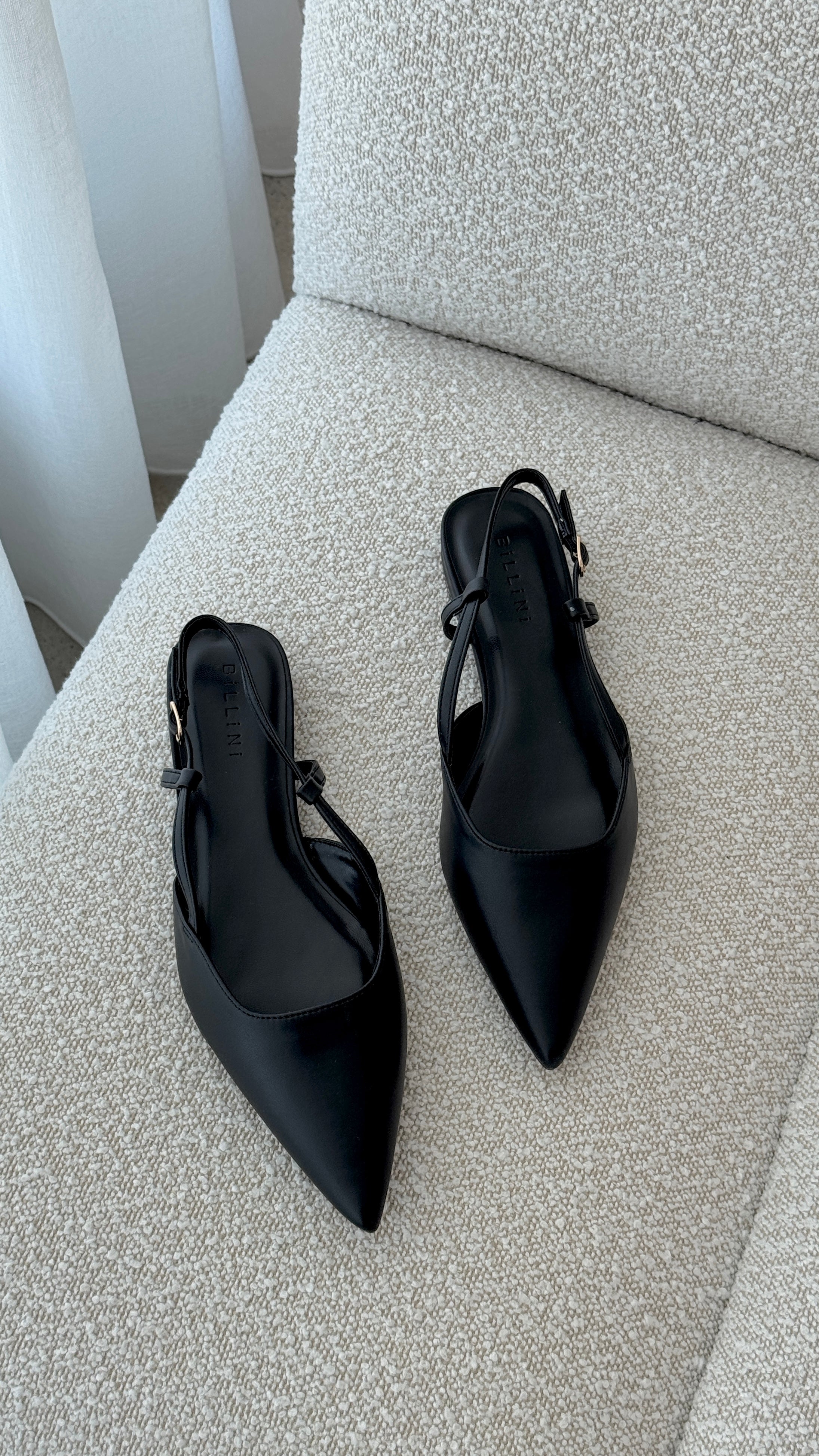 Iver Ballet Flats for Women - Comfortable Black Leather Pointed Toe Shoes for Work, Office & Casual Wear