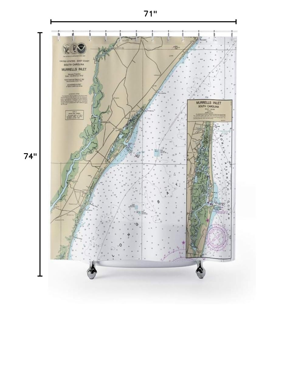 Nautical Chart Shower Curtain 71