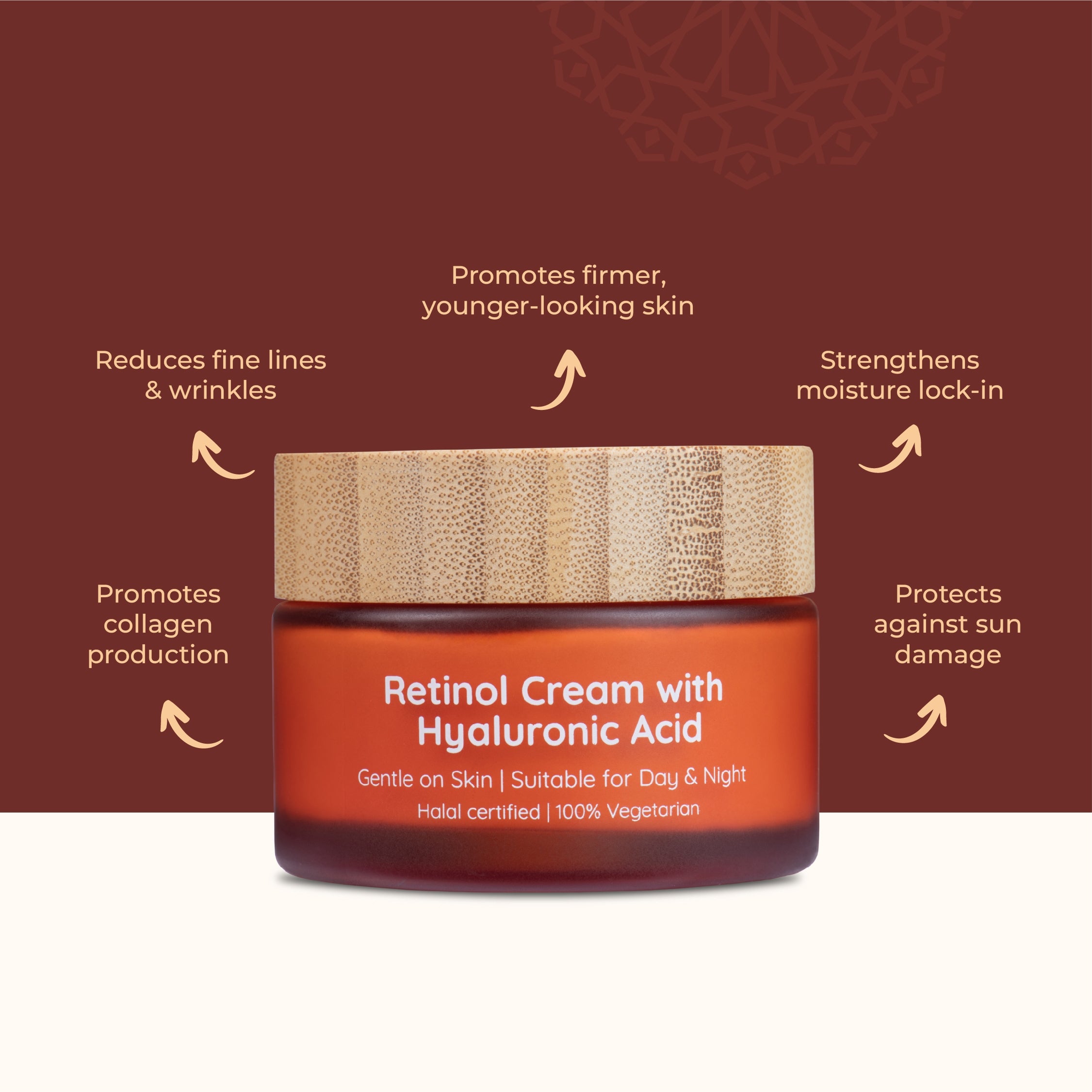 Lafz Organix Retinol Cream 50g - Anti-Aging Face Moisturizer for Wrinkles & Fine Lines - Night Cream for Dry & Sensitive Skin - Perfect for Daily Skincare Routine & Nighttime Hydration