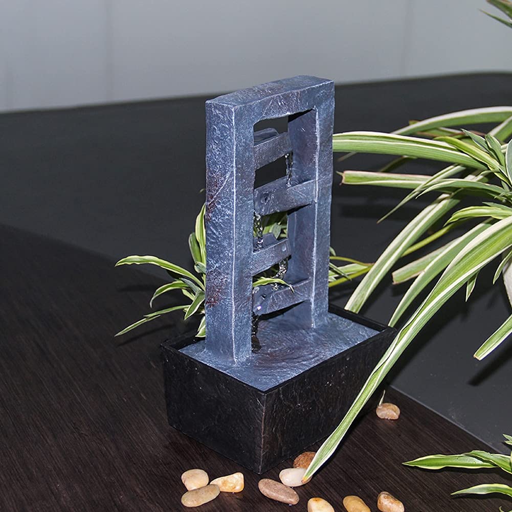 Mini Desktop Water Fountain for Office & Home Decor - Relaxing Indoor Waterfall with Slots, Rectangle Tabletop Fountain for Hotel, Gift Idea | Perfect for Stress Relief, Meditation & Workspace Ambiance
