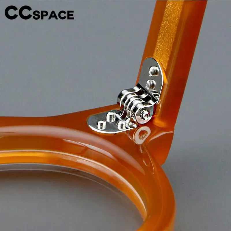 CCspace Unisex Full Rim Flat Top Round Acetate Eyeglasses 57171 - Stylish & Lightweight Frame for Men & Women - Perfect for Reading, Work, and Everyday Fashion