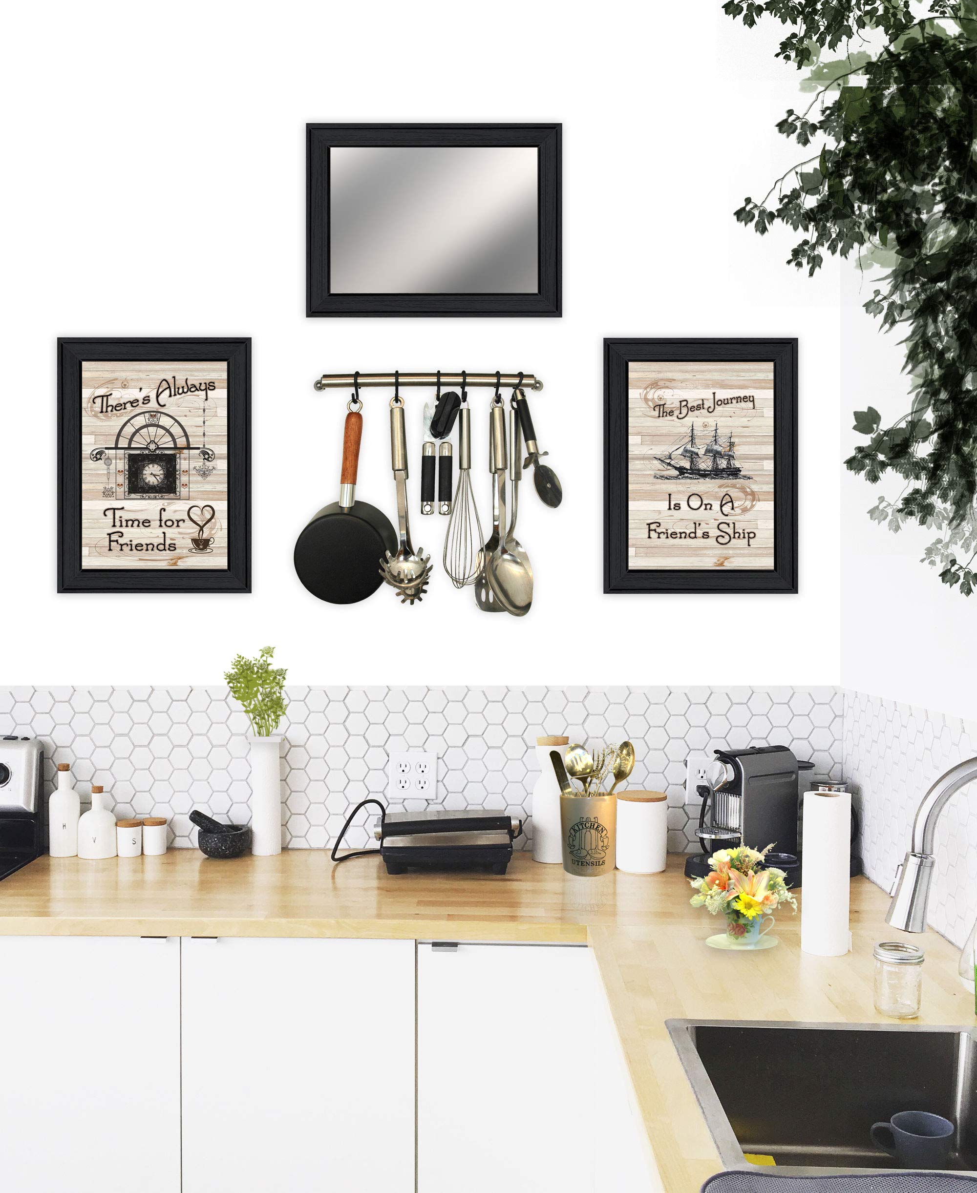Trendy Decor 4U Friendship Journey Beige Printed Wall Art - 15x12 Inches - Perfect for Living Room, Bedroom & Office Decor