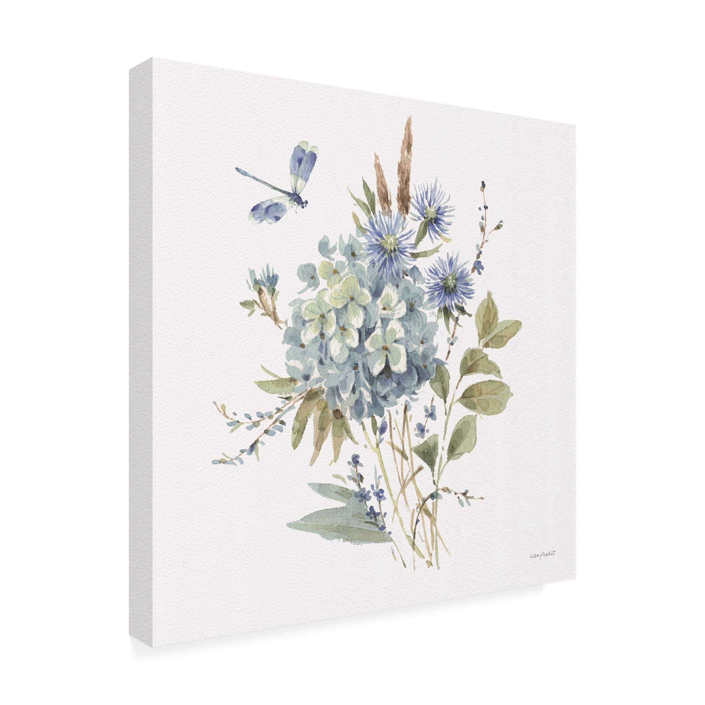 Lisa Audit Bohemian Blue 04 on White Canvas Wall Art Print - Modern Abstract Painting for Living Room, Bedroom & Office Decor