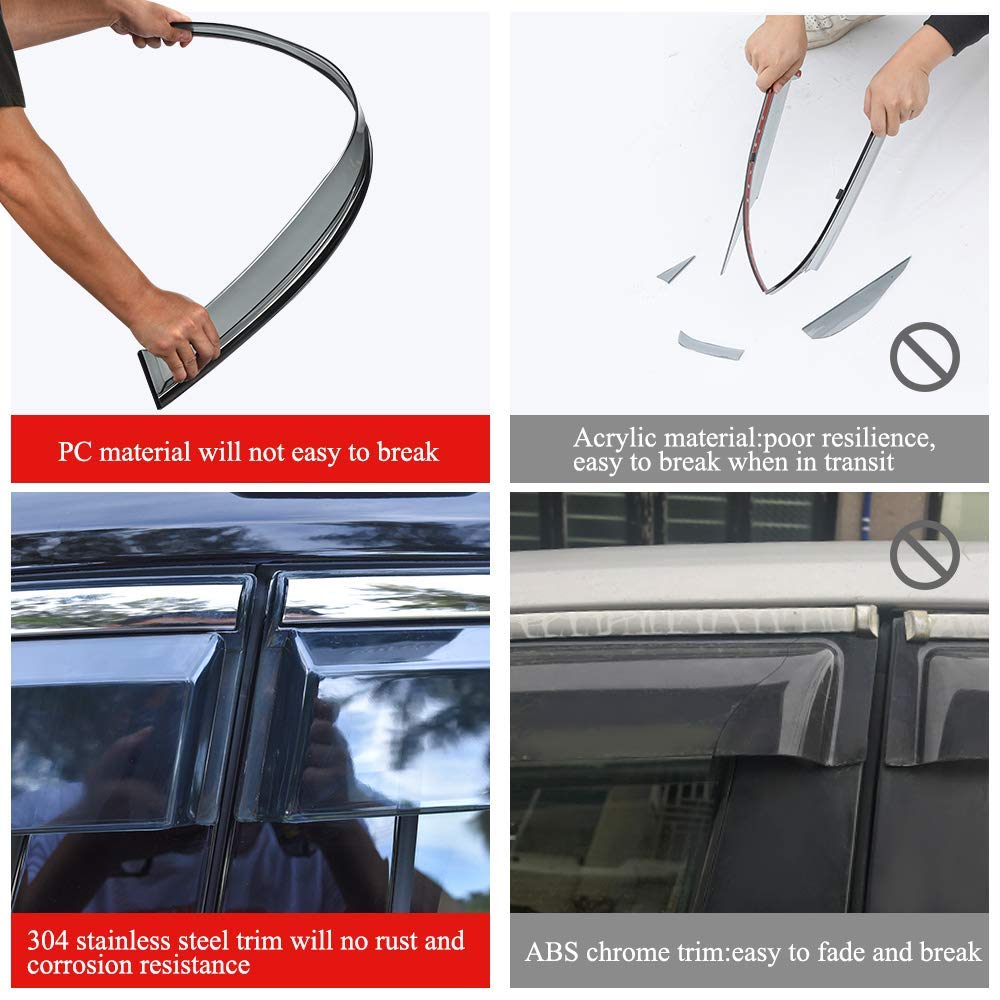 Vesul Retractable Cargo Cover Compatible with Nissan Murano 2015-2023 - Car Trunk Security & Privacy Cover, Window Wind Deflector, Chrome Trim Rain Guard Vent Visor Shield | Perfect for Road Trips, Grocery Hauling & Vehicle Protection