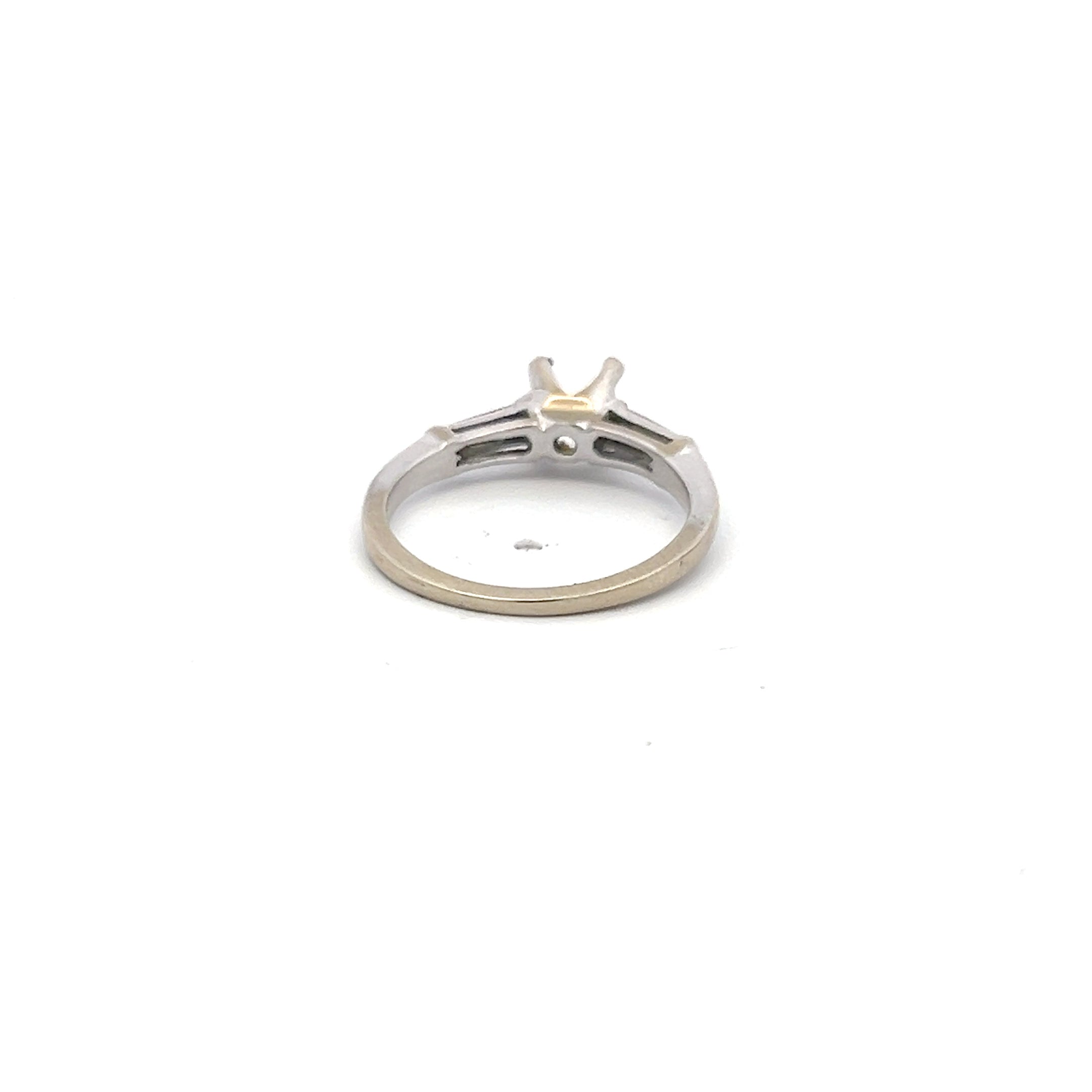 0.16 Carat Tapered Baguette Diamond Ring in 14K White Gold - Elegant Semi Mount Engagement Ring for Women, Perfect for Proposals, Weddings & Anniversaries