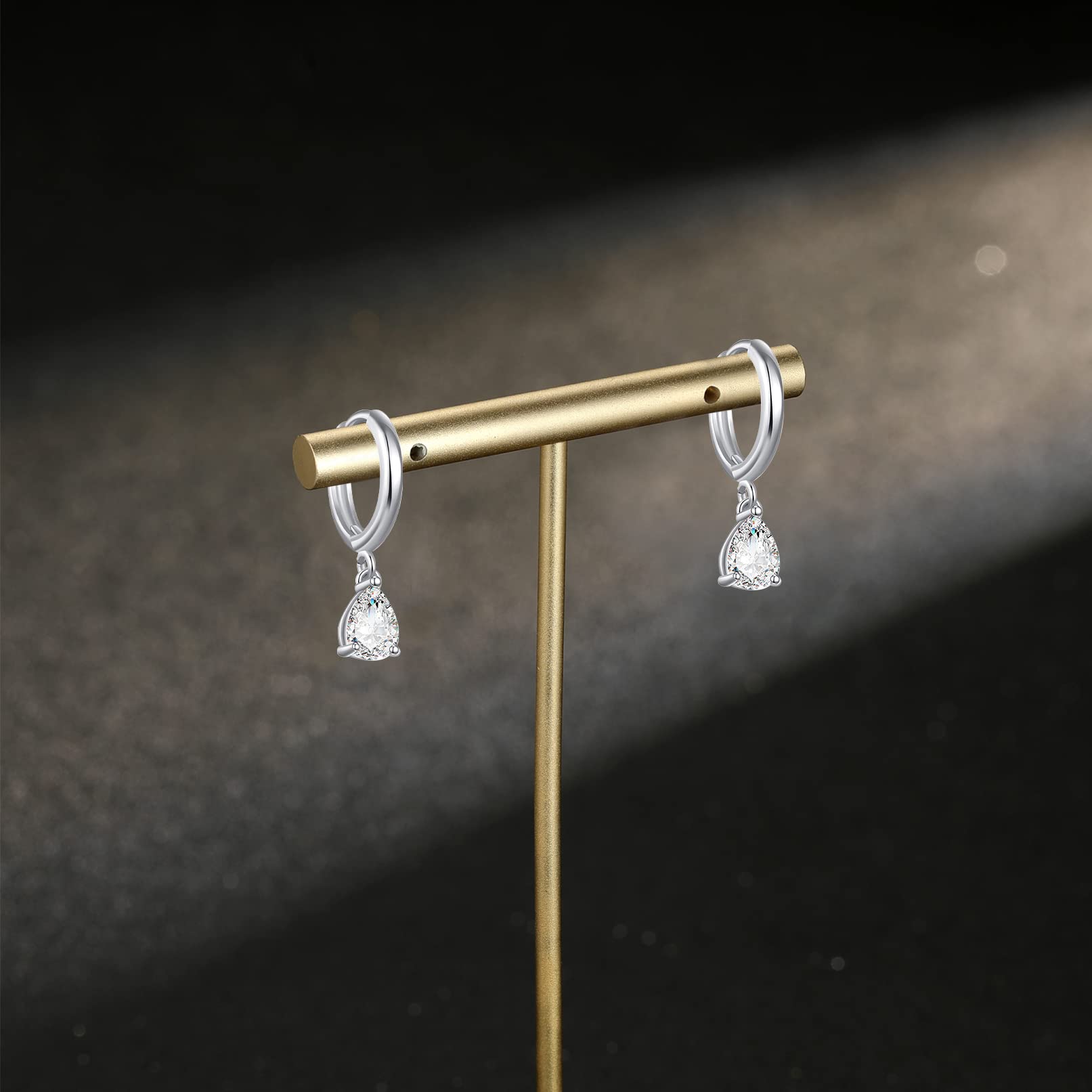 18K Gold Plated Small Silver Hoop Earrings for Women - Round/Heart/Teardrop Dangle Drop Earrings with Cubic Zirconia | Perfect for Parties, Weddings & Everyday Wear