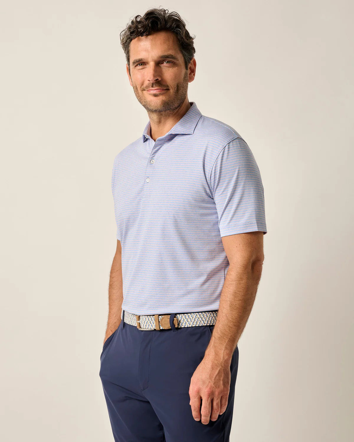 Johnnie-O Men's Short Sleeve Printed Polo Shirt - Casual & Comfortable for Golf, Work & Outdoor Activities