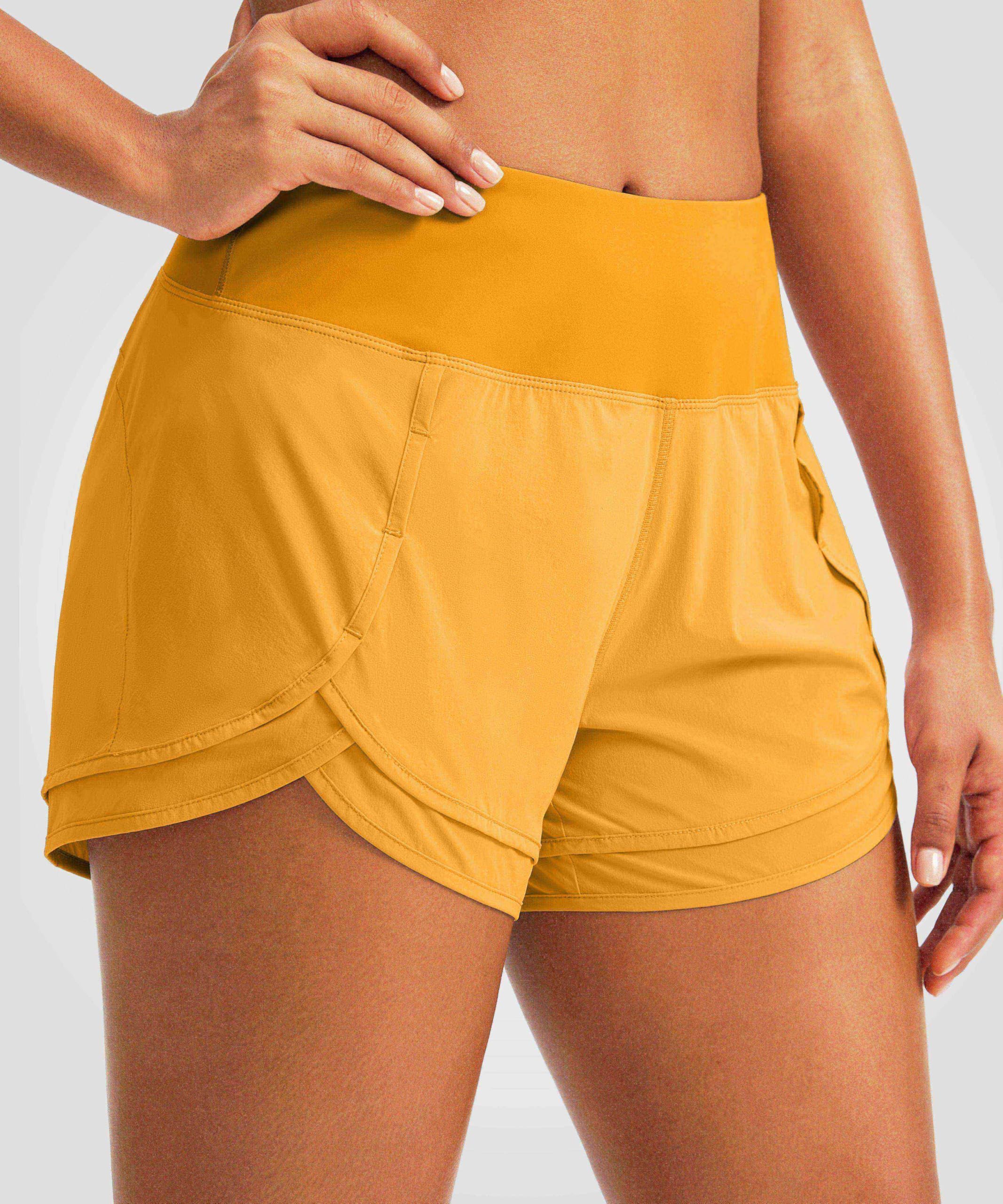High Waisted Running Shorts for Women - 3 Inch Quick-Dry Gym Workout Shorts with Zipper Pocket - Perfect for Jogging, Yoga & Outdoor Sports