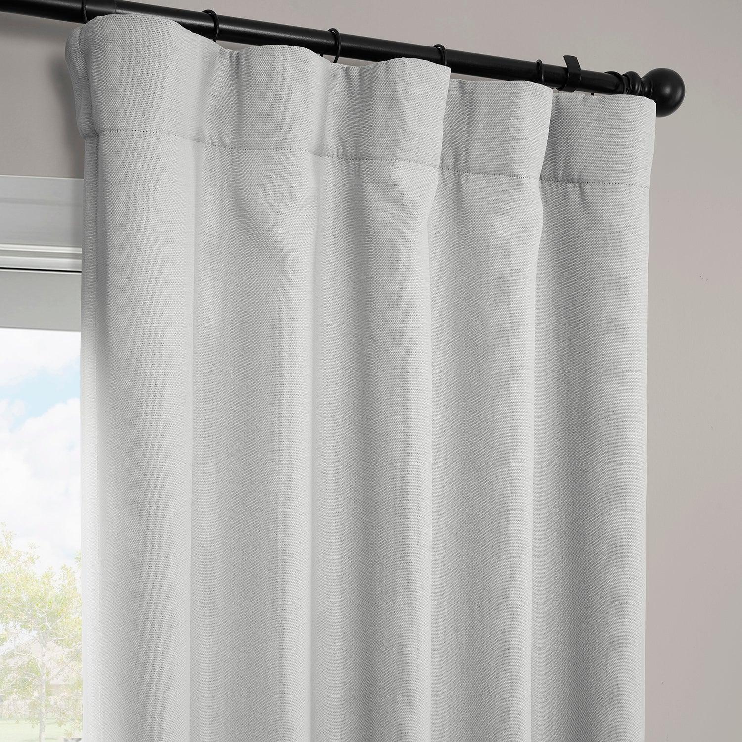 Oyster Textured Faux Linen Room Darkening Curtain