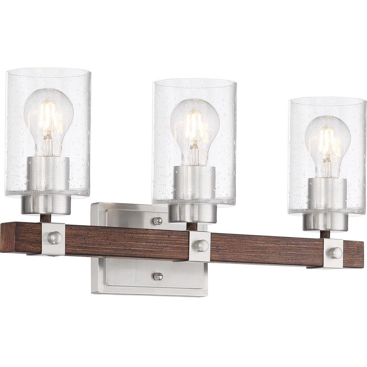 Arabel 20-Inch 3-Light Bathroom Vanity Light Fixture - Brushed Nickel Finish for Modern Bathroom & Powder Room Lighting