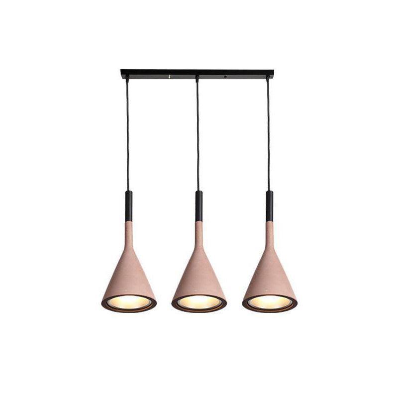 Modern Conical Concrete Pendant Light - Industrial Style Hanging Fixture for Kitchen Island, Dining Room & Living Room Decor