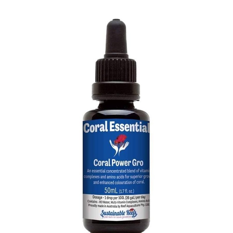 Coral Essentials Coral Power Gro - Premium Coral Supplement for Saltwater Aquariums | Enhance Coral Growth & Color | Ideal for Reef Tanks & Marine Aquariums