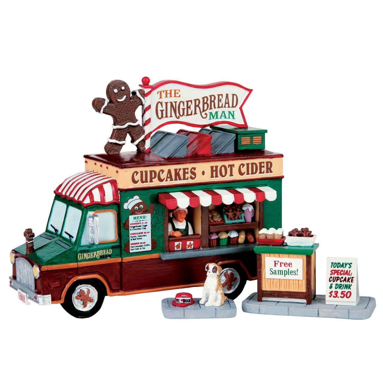 Lemax The Gingerbread Man Christmas Decorations - Set of 3 Holiday Figurines #63278 for Home, Office & Christmas Village Displays