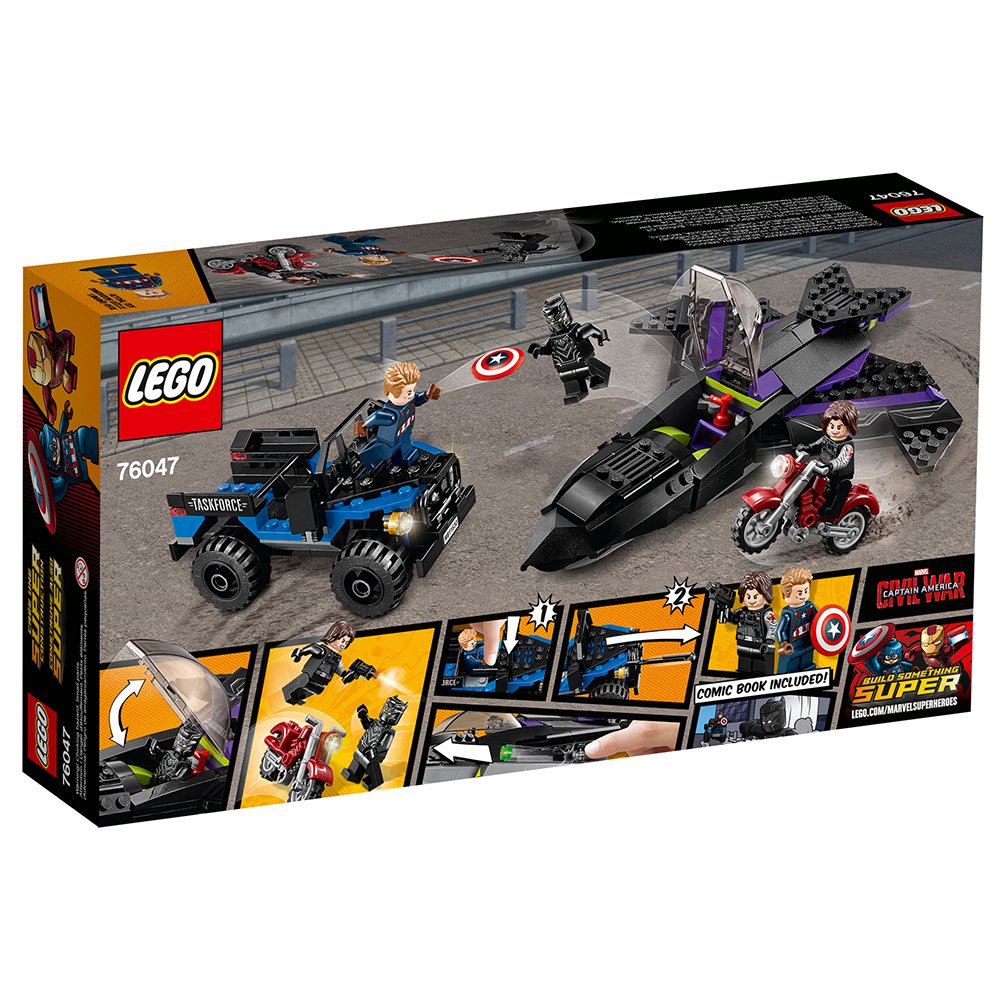 LEGO Marvel Super Heroes Black Panther Pursuit 76047 Building Toy Set for Kids - Superhero Action Figure Playset with Black Panther & Captain America Minifigures - Perfect for Marvel Fans & Collectors | Great Gift for Birthday & Christmas