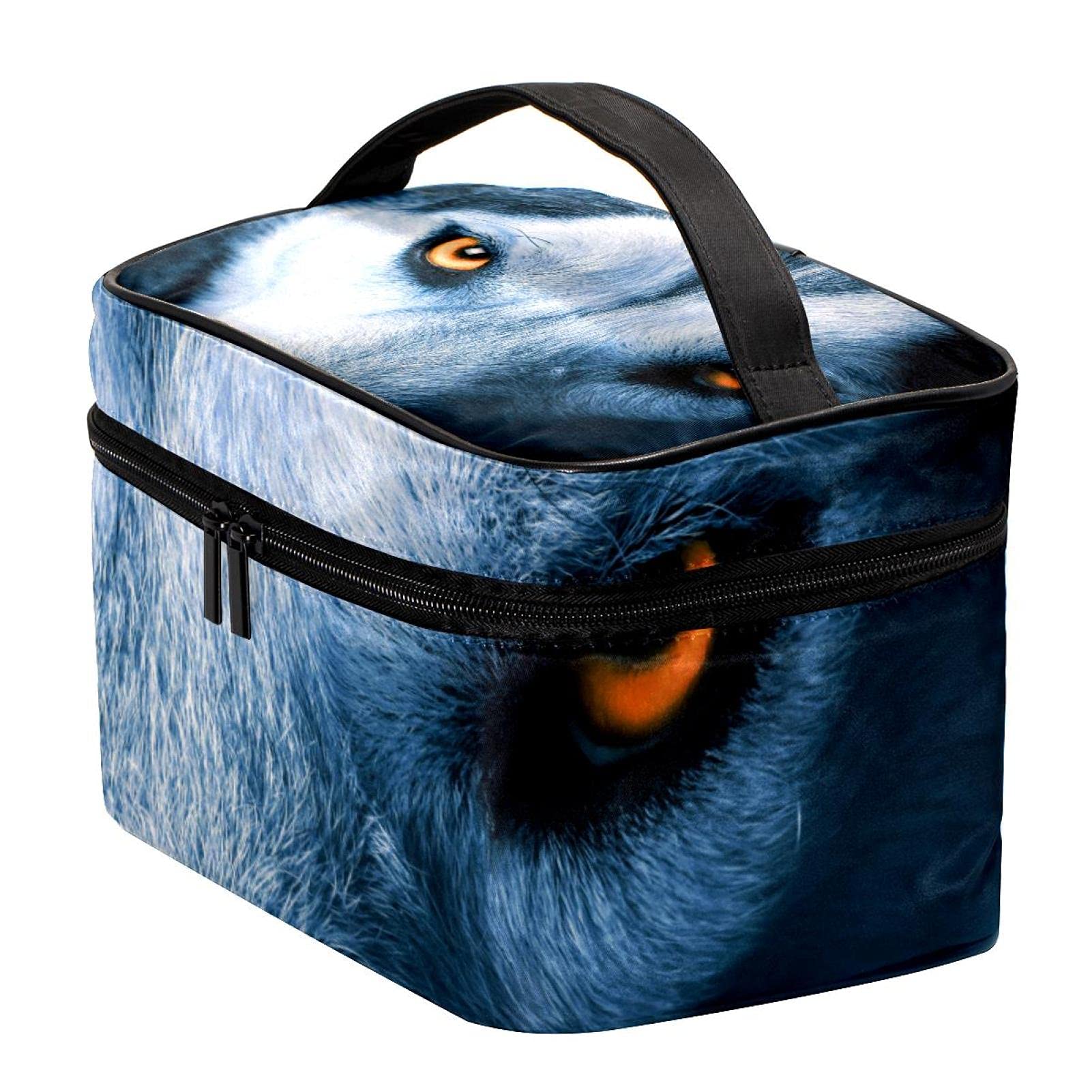 Stylish Wolf Eyes Travel Makeup Bag - Large Cosmetic Organizer with Zipper for Women & Girls | Perfect for Vacation, Gym, and Daily Essentials Storage