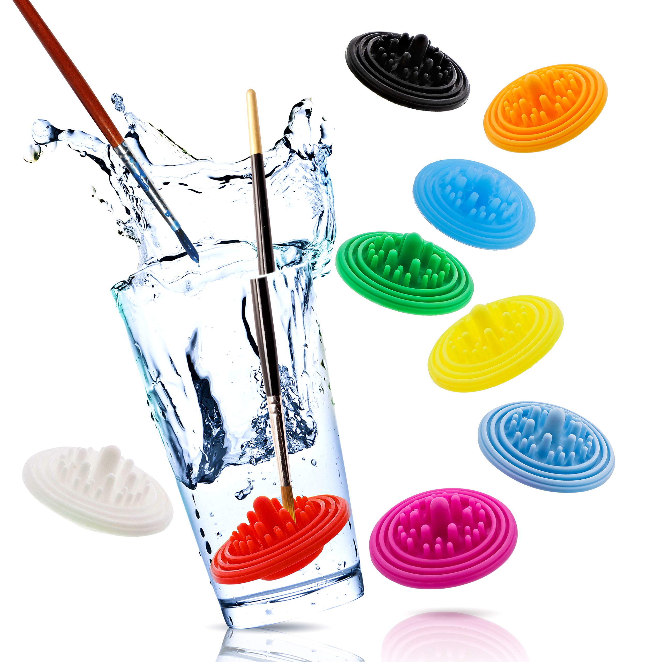 Paint Puck Brush Cleaner 3-Pack - Reusable Silicone Cup for Acrylic, Oil & Watercolor | Art Studio & Classroom Use