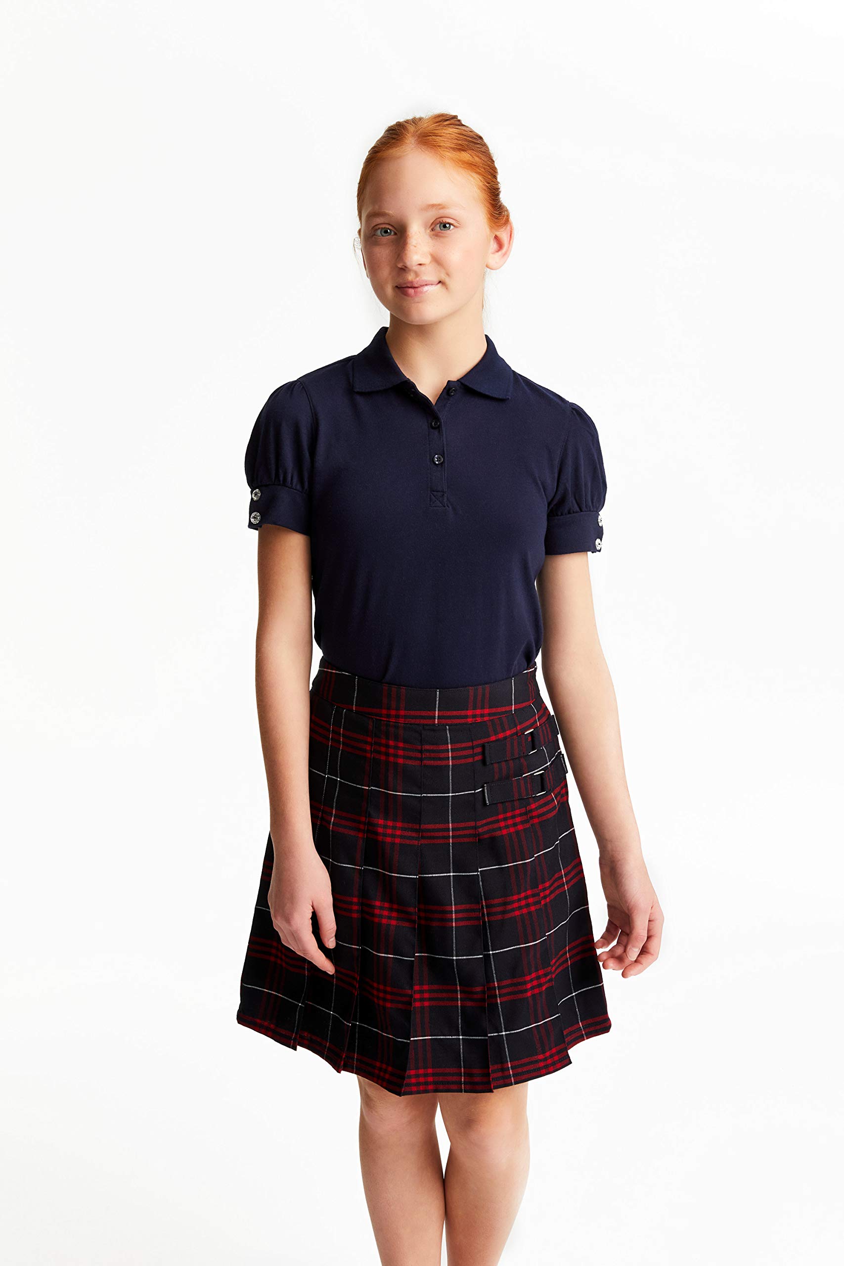 French Toast Girls' Adjustable Waist Pleated-Front Two-Tab Scooter Skirt - Comfortable School Uniform & Playtime Outfit for Active Kids